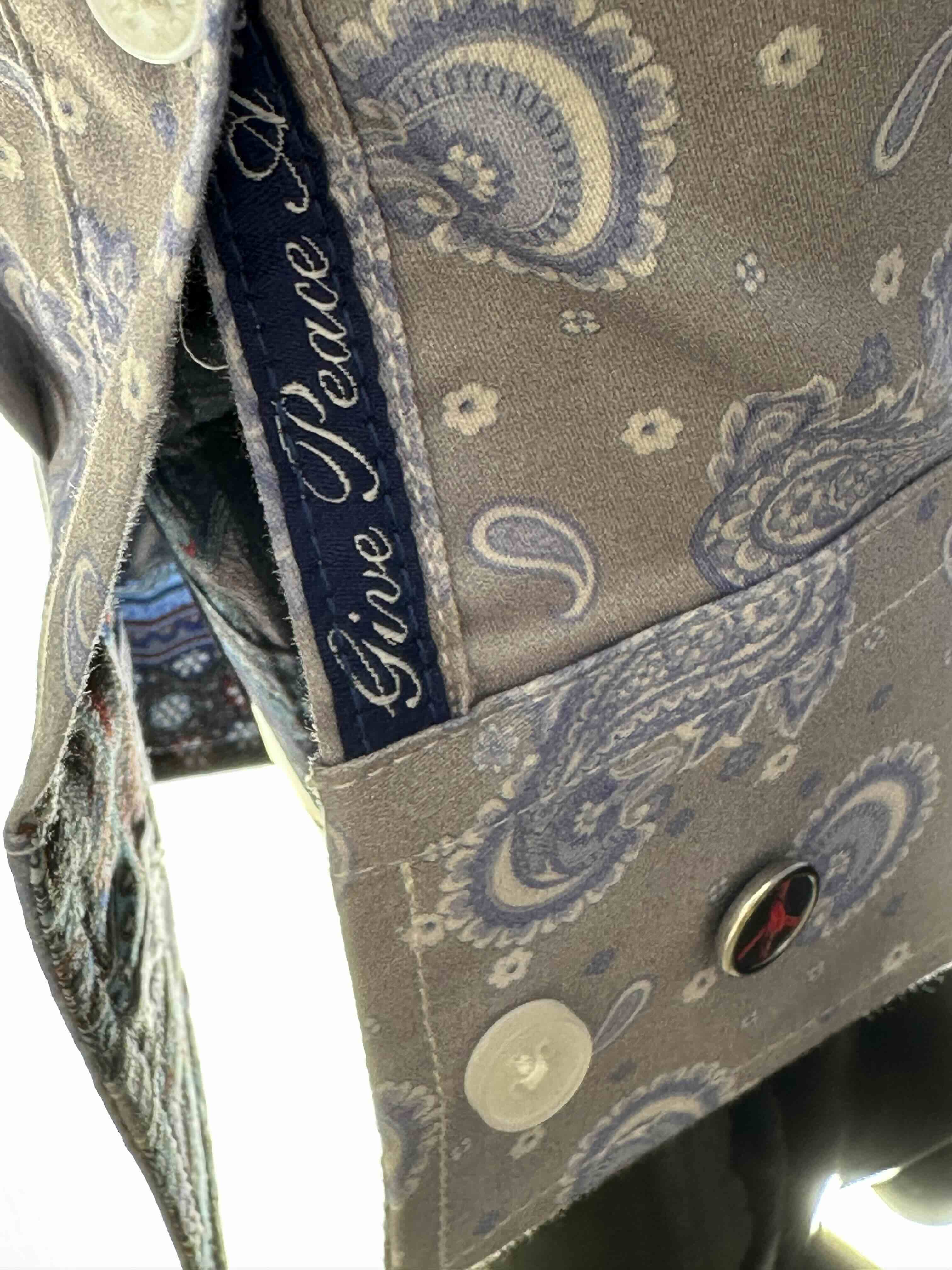 JOHN LENNON Mens Newport Long Sleeve Paisley Shirt - Mist - Image 7
