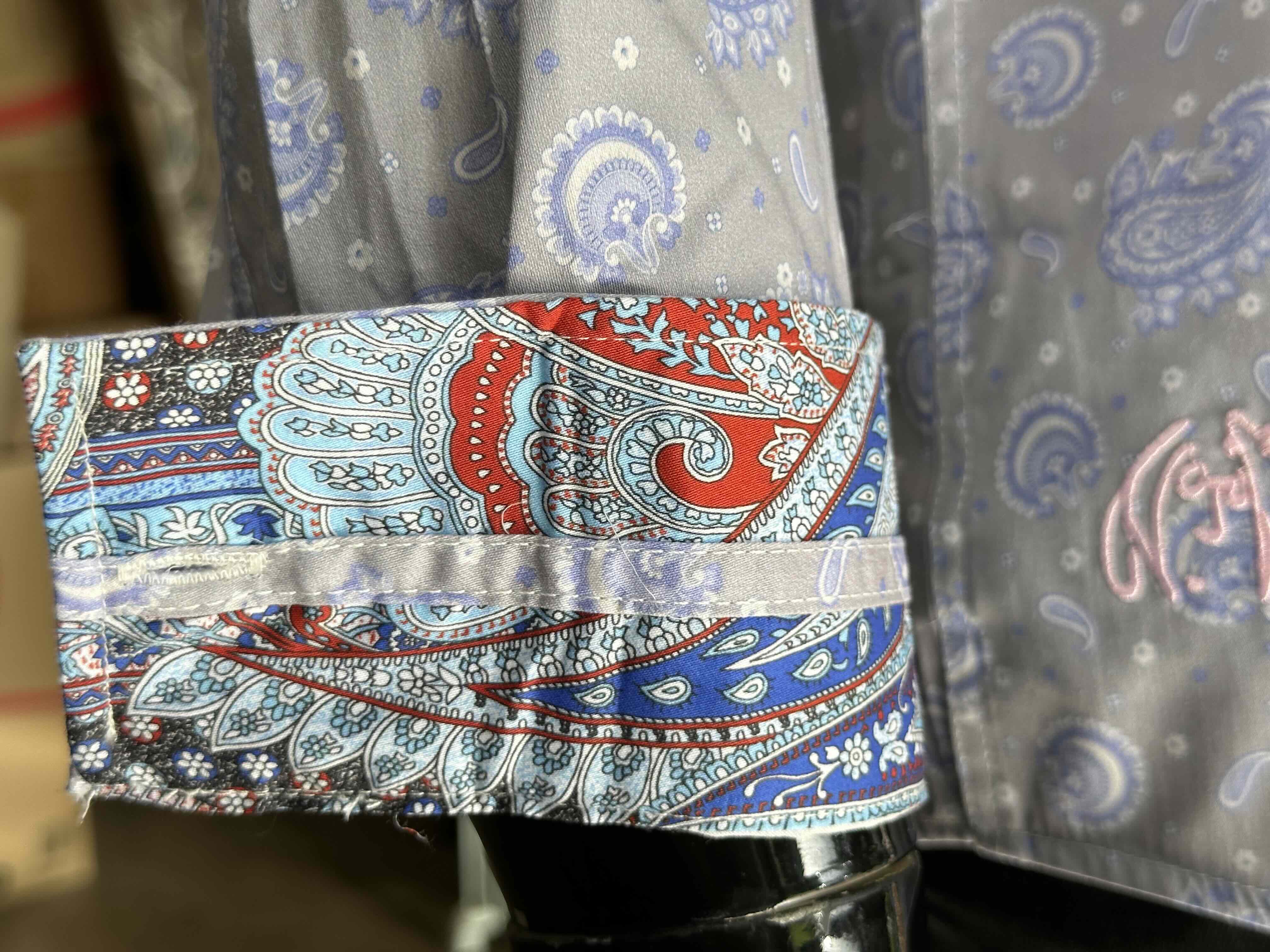 JOHN LENNON Mens Newport Long Sleeve Paisley Shirt - Mist - Image 9