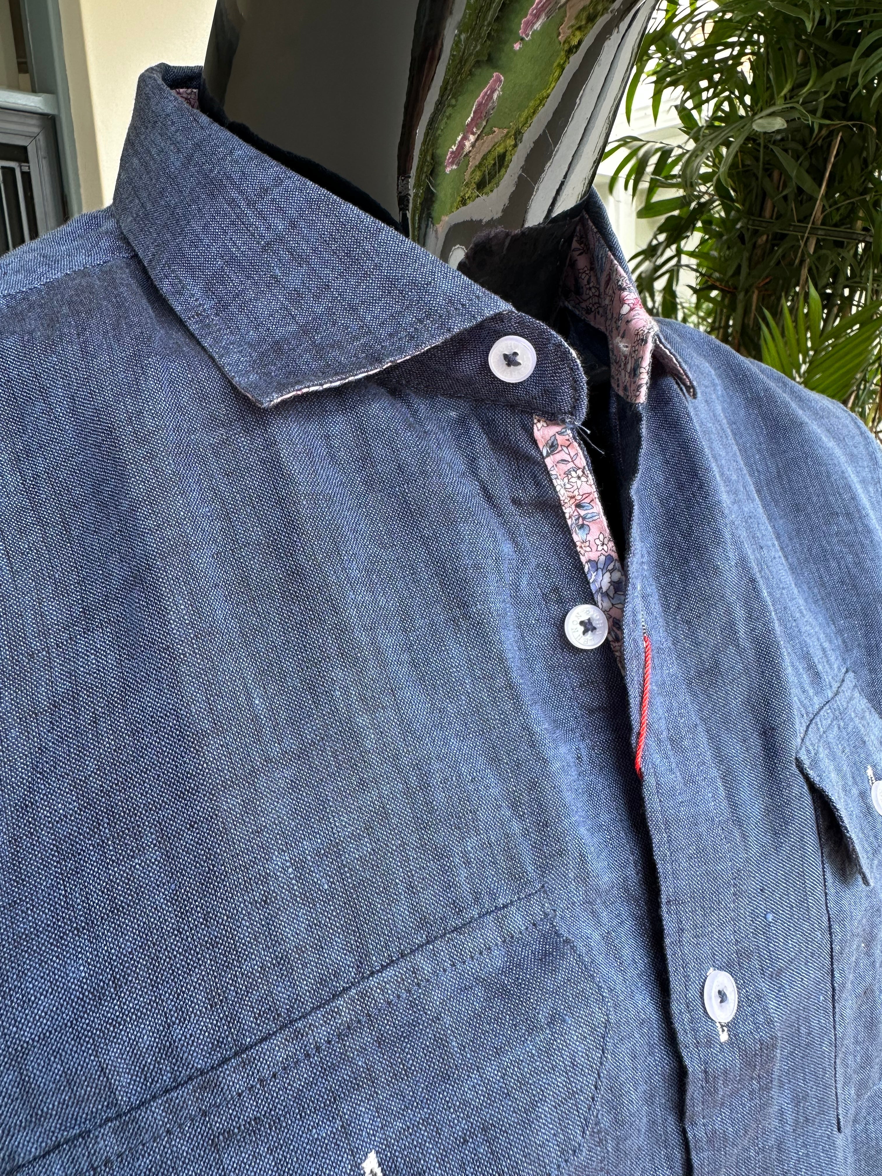 JOHN LENNON Mens Oakwell Short Sleeve Shirt - Navy - Image 2
