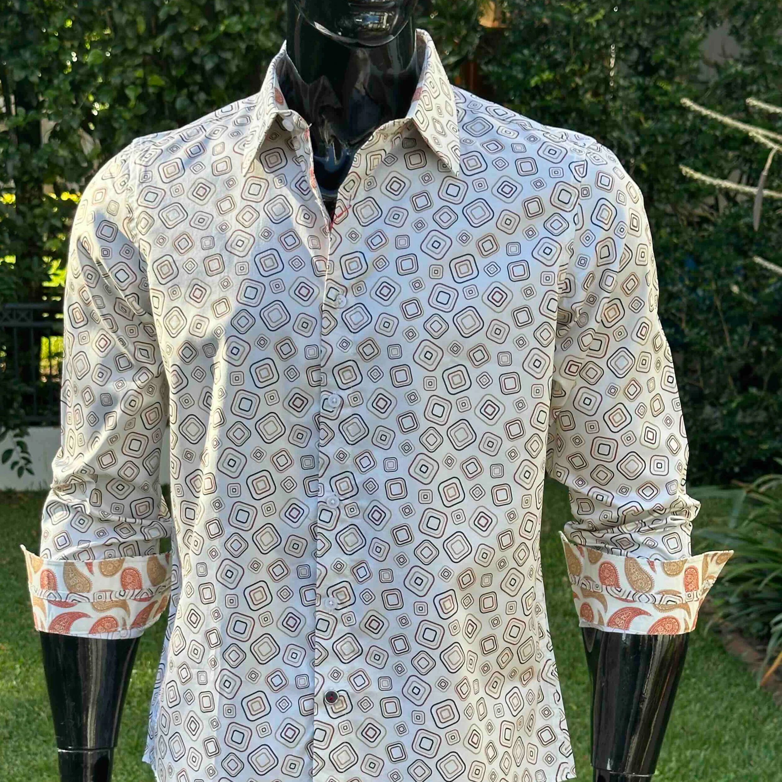 JOHN LENNON Mens Oxford Road Long Sleeve Shirt - Sand - Image 3