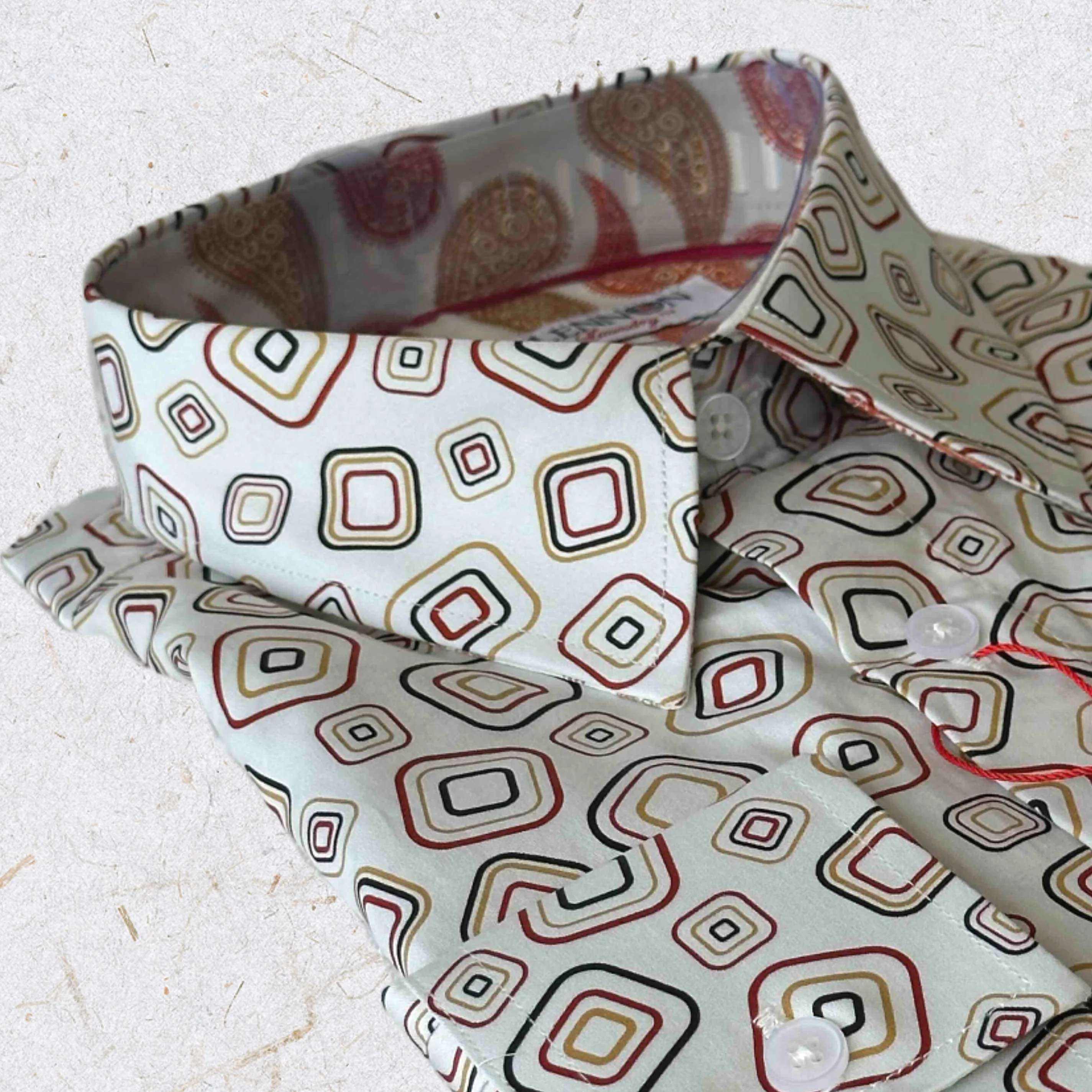 JOHN LENNON Mens Oxford Road Long Sleeve Shirt - Sand - Image 5