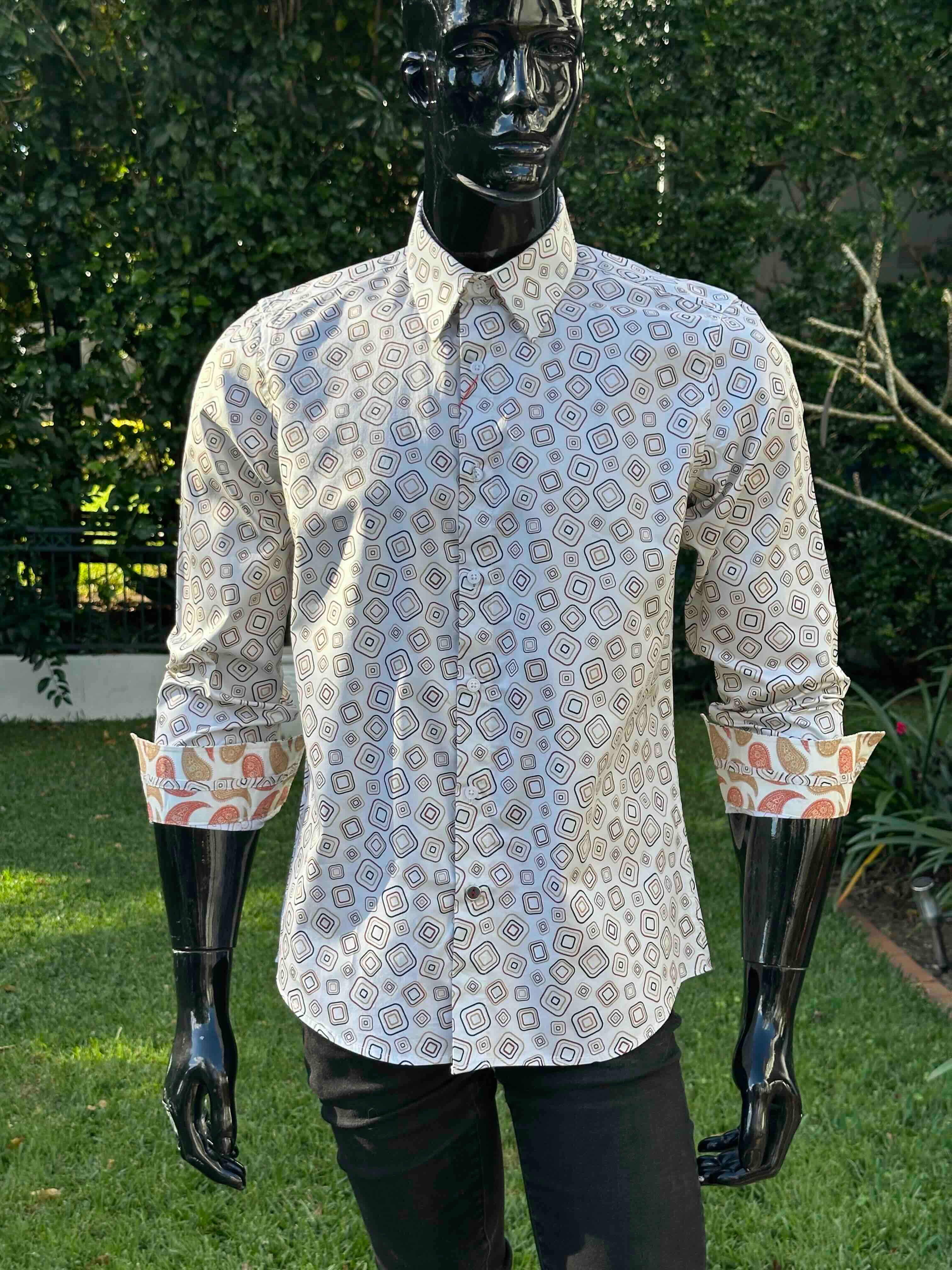 JOHN LENNON Mens Oxford Road Long Sleeve Shirt - Sand - Image 7