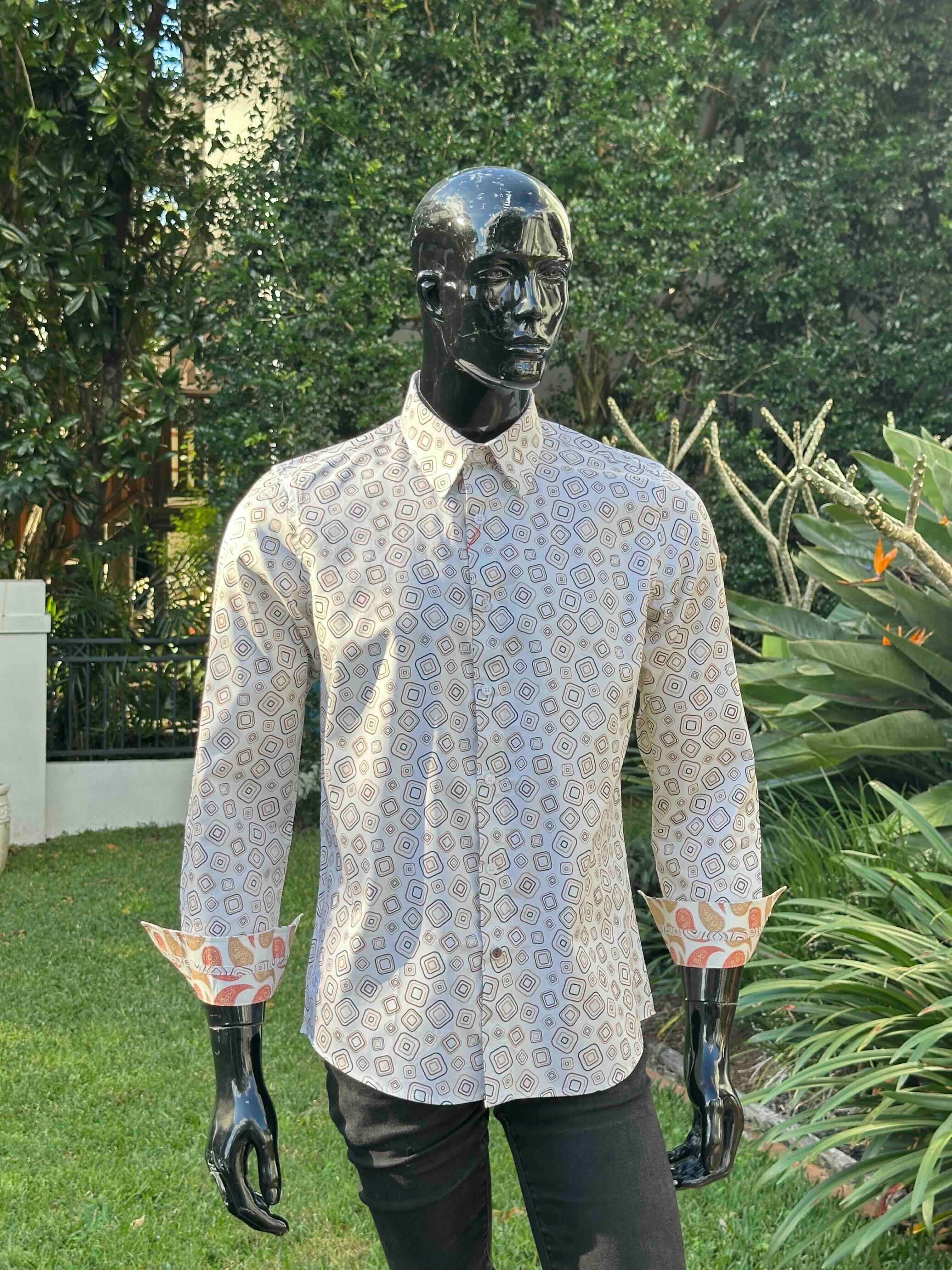 JOHN LENNON Mens Oxford Road Long Sleeve Shirt - Sand - Image 8