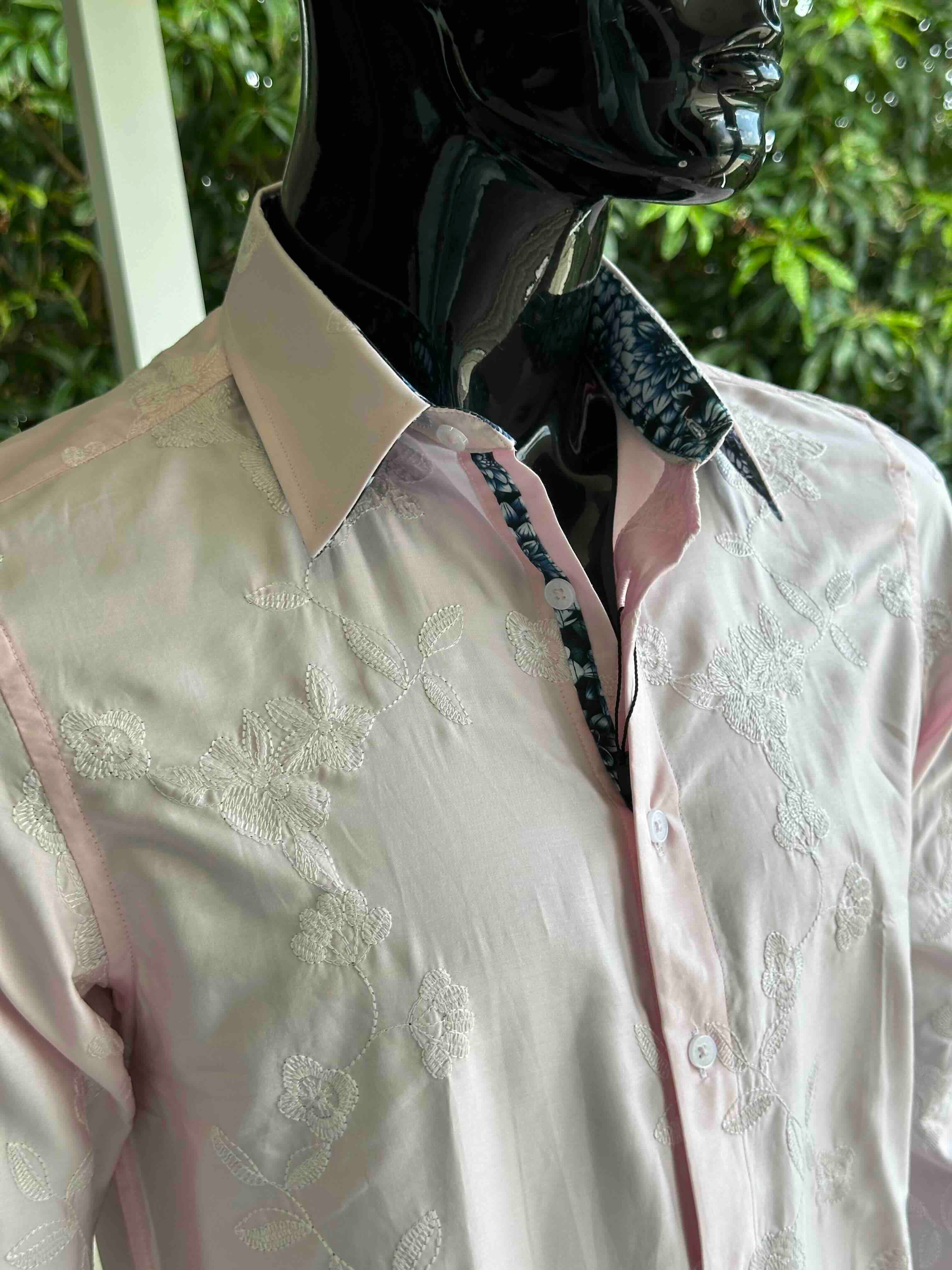 JOHN LENNON Mens Pemperdon Long Sleeve Shirt in Pink - Image 4
