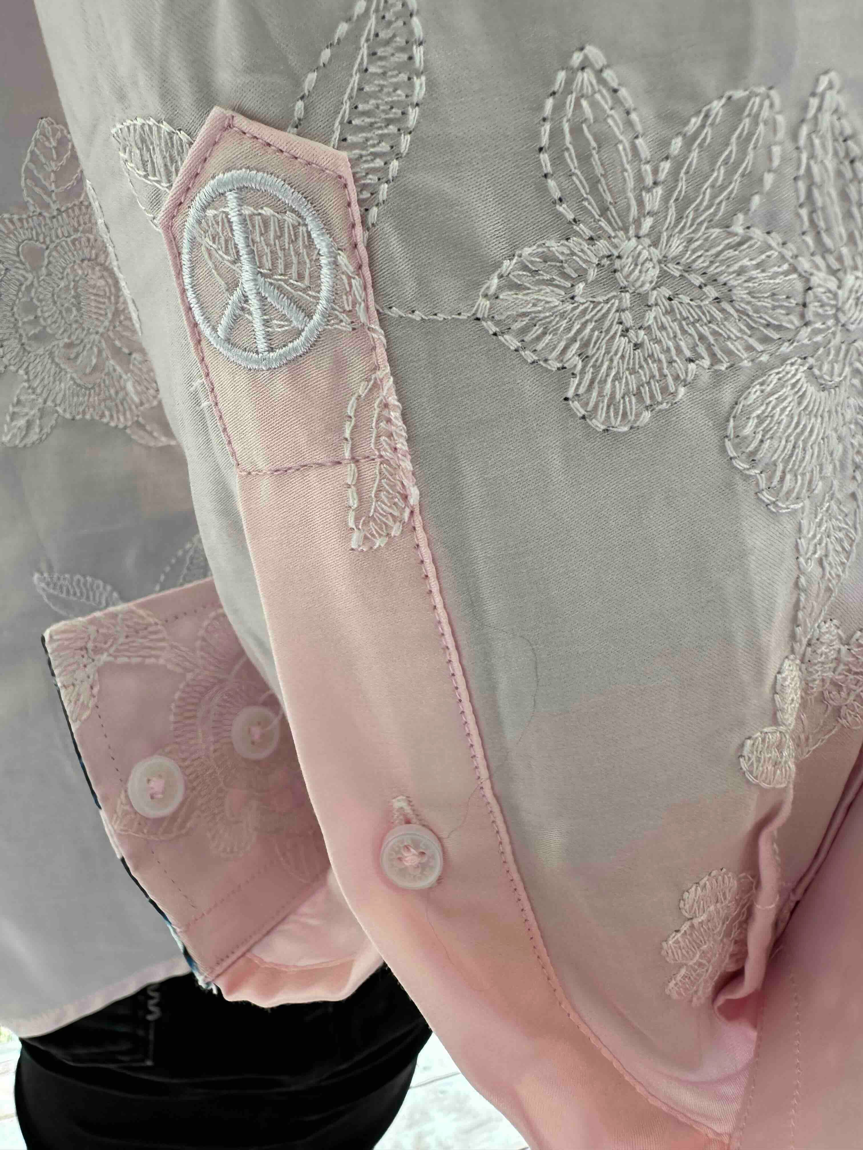 JOHN LENNON Mens Pemperdon Long Sleeve Shirt in Pink - Image 7