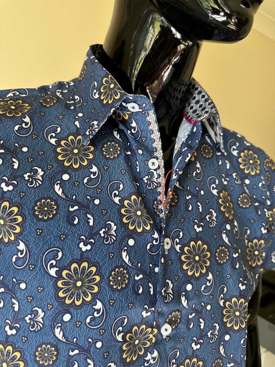 JOHN LENNON Mens Petersborough Short Sleeve Shirt - Navy - Image 3