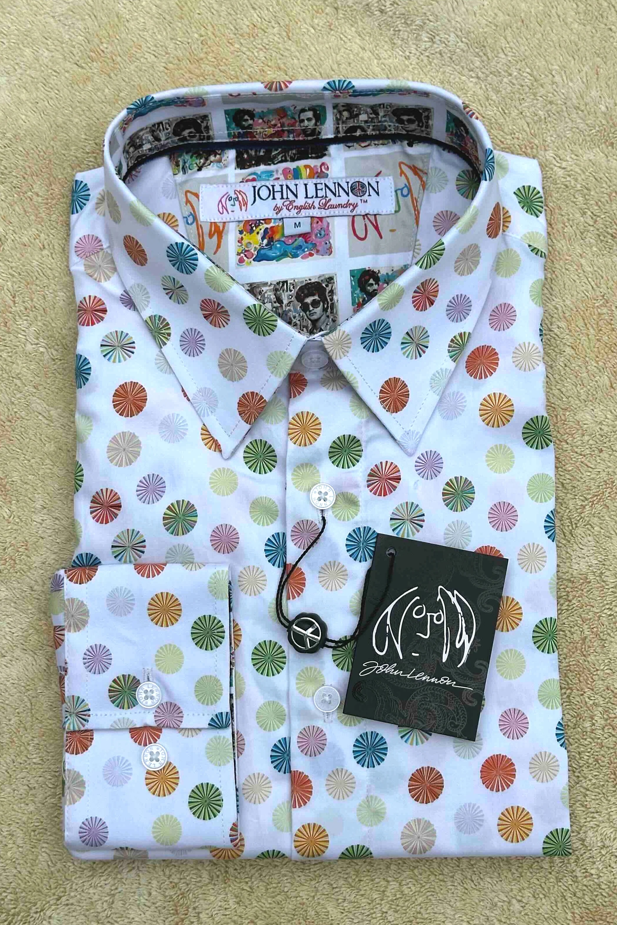 JOHN LENNON Mens Preston Long Sleeve Shirt in White - Image 3