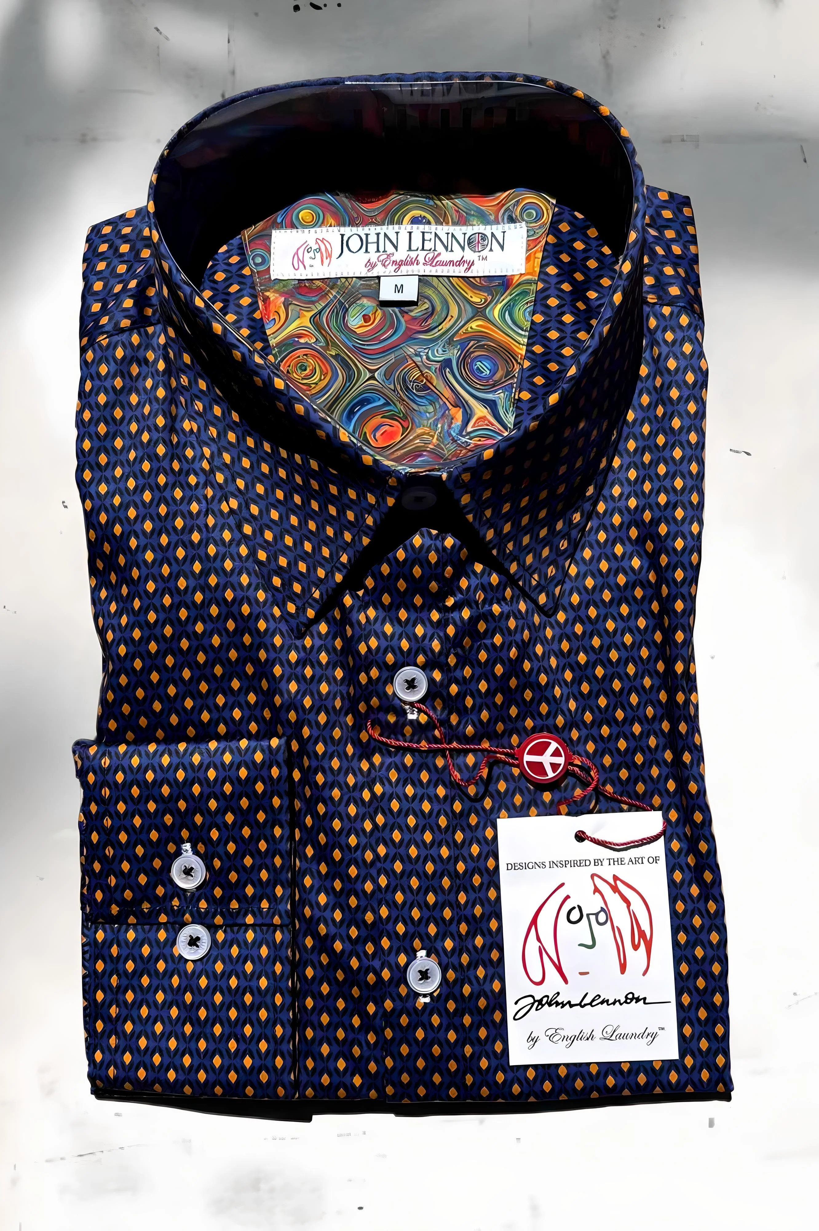 JOHN LENNON Mens Redish Long Sleeve Shirt - Magenta - Image 2
