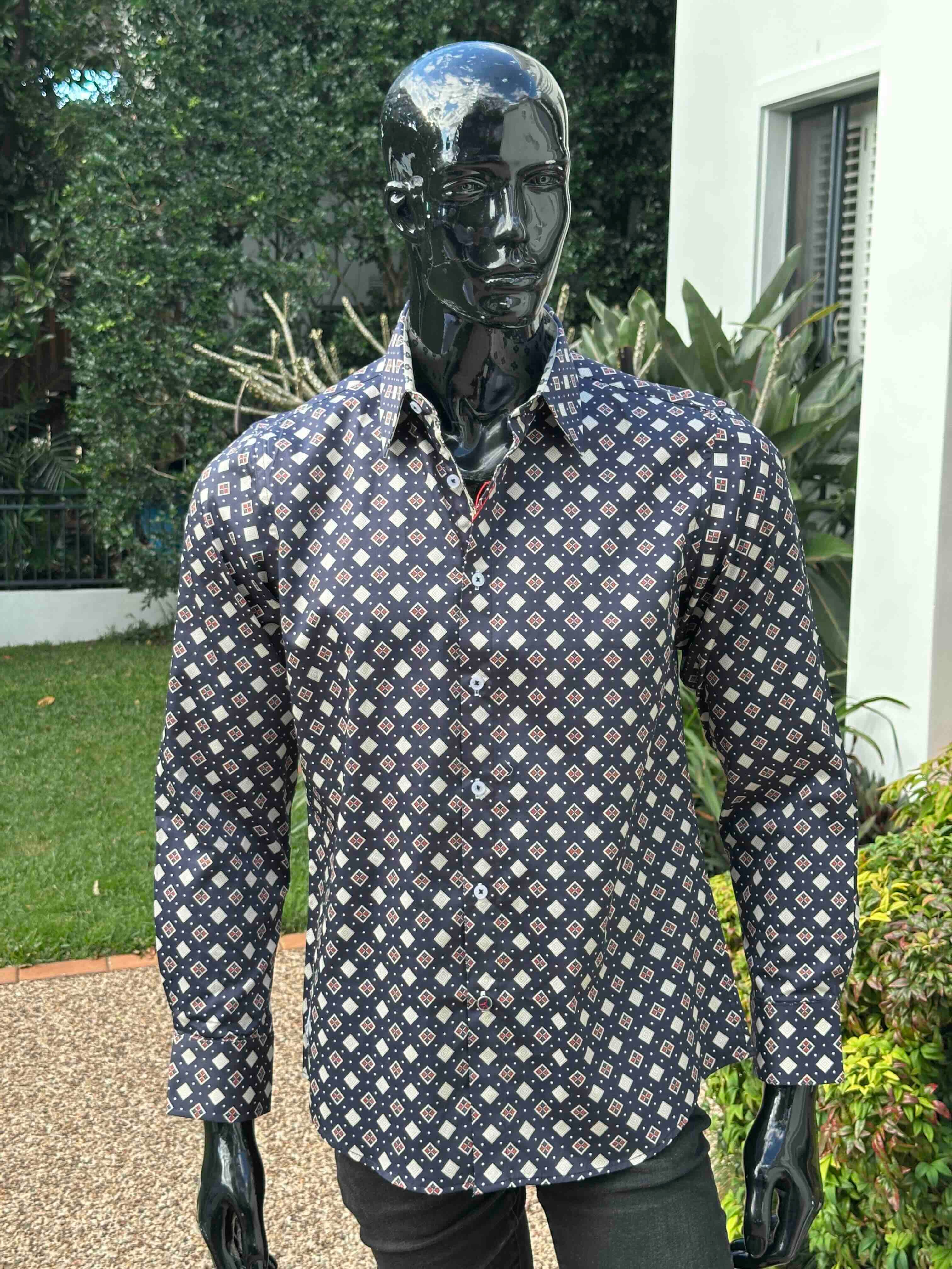 JOHN LENNON Mens Rochdale Long Sleeve Shirt - Ink - Image 15