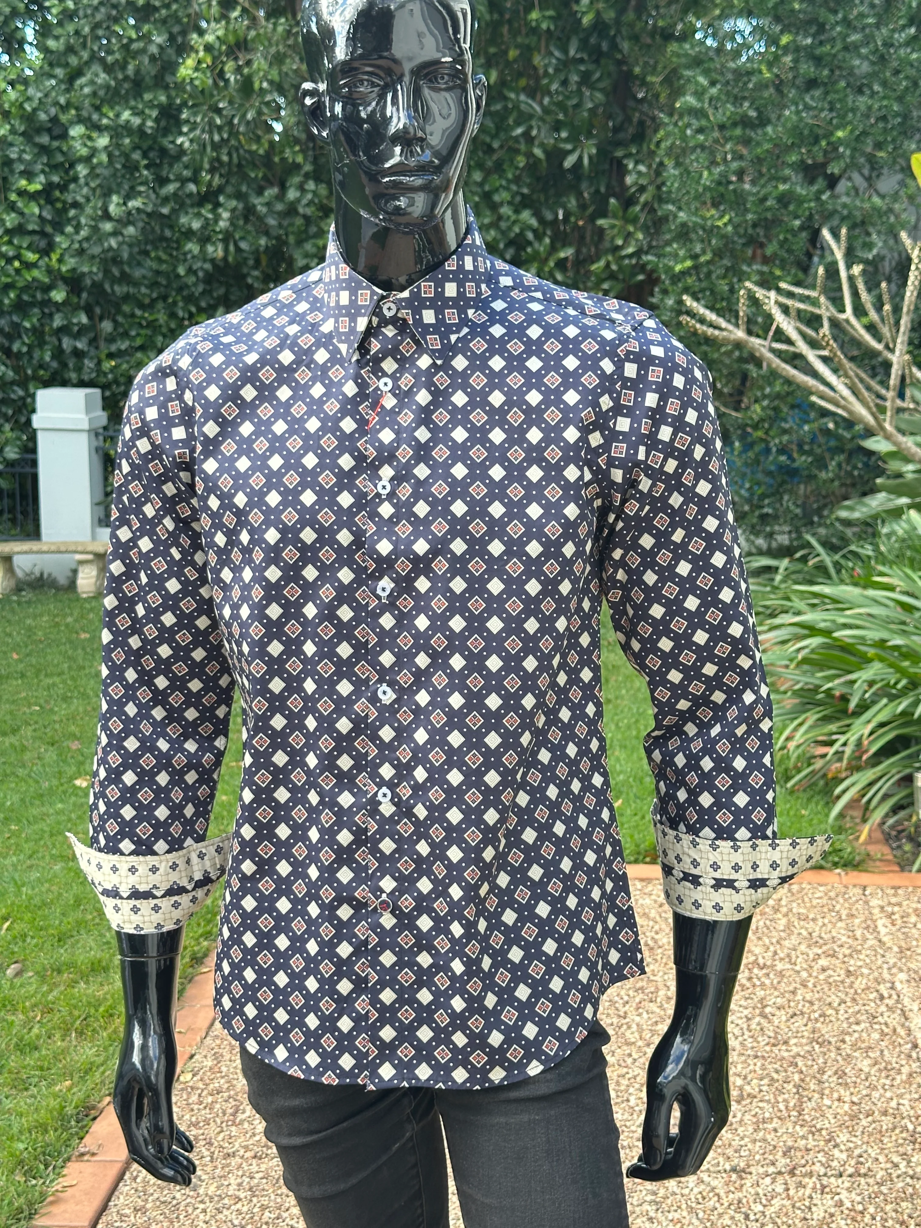 JOHN LENNON Mens Rochdale Long Sleeve Shirt - Ink - Image 19
