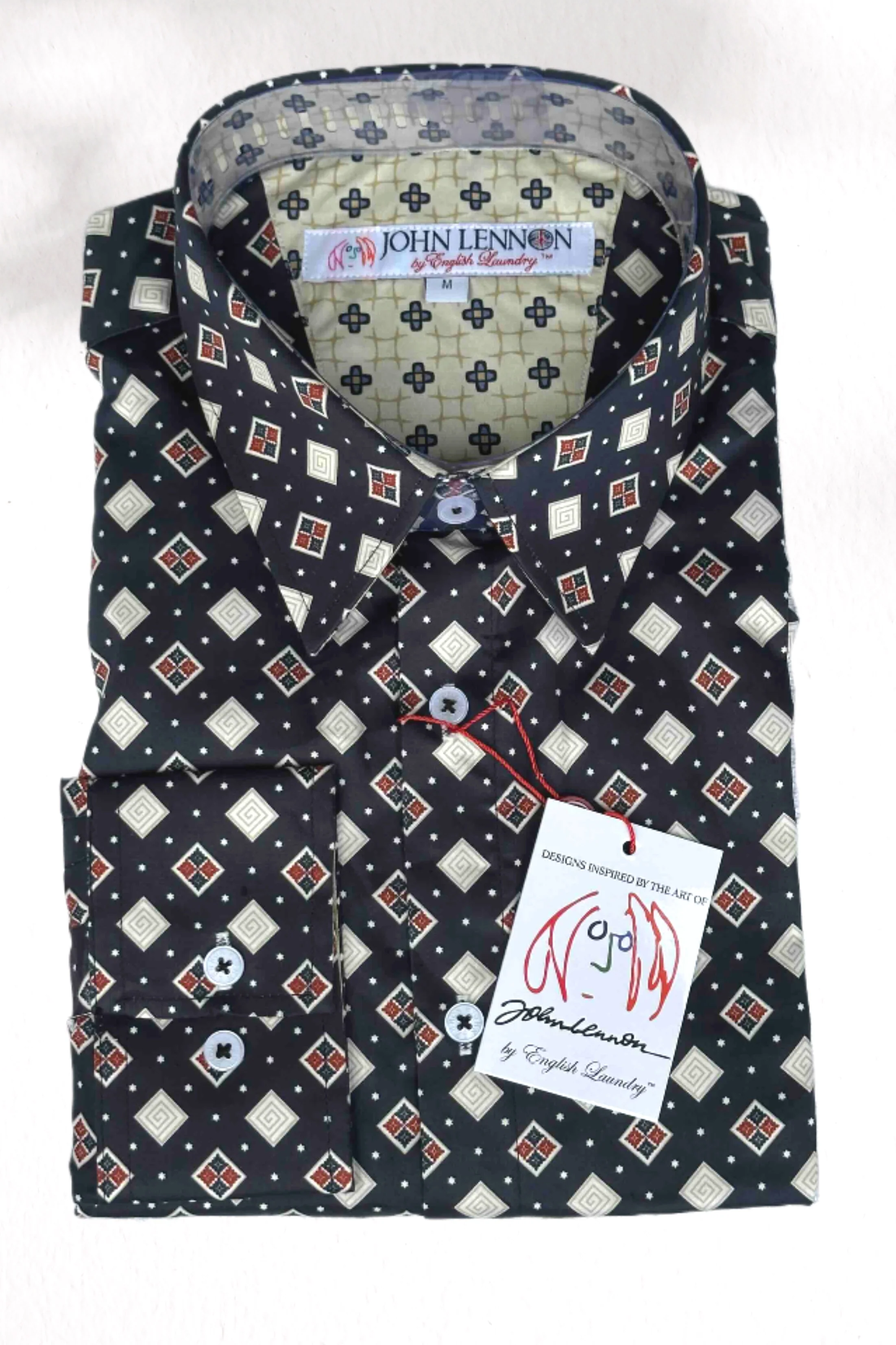 JOHN LENNON Mens Rochdale Long Sleeve Shirt - Ink - Image 4
