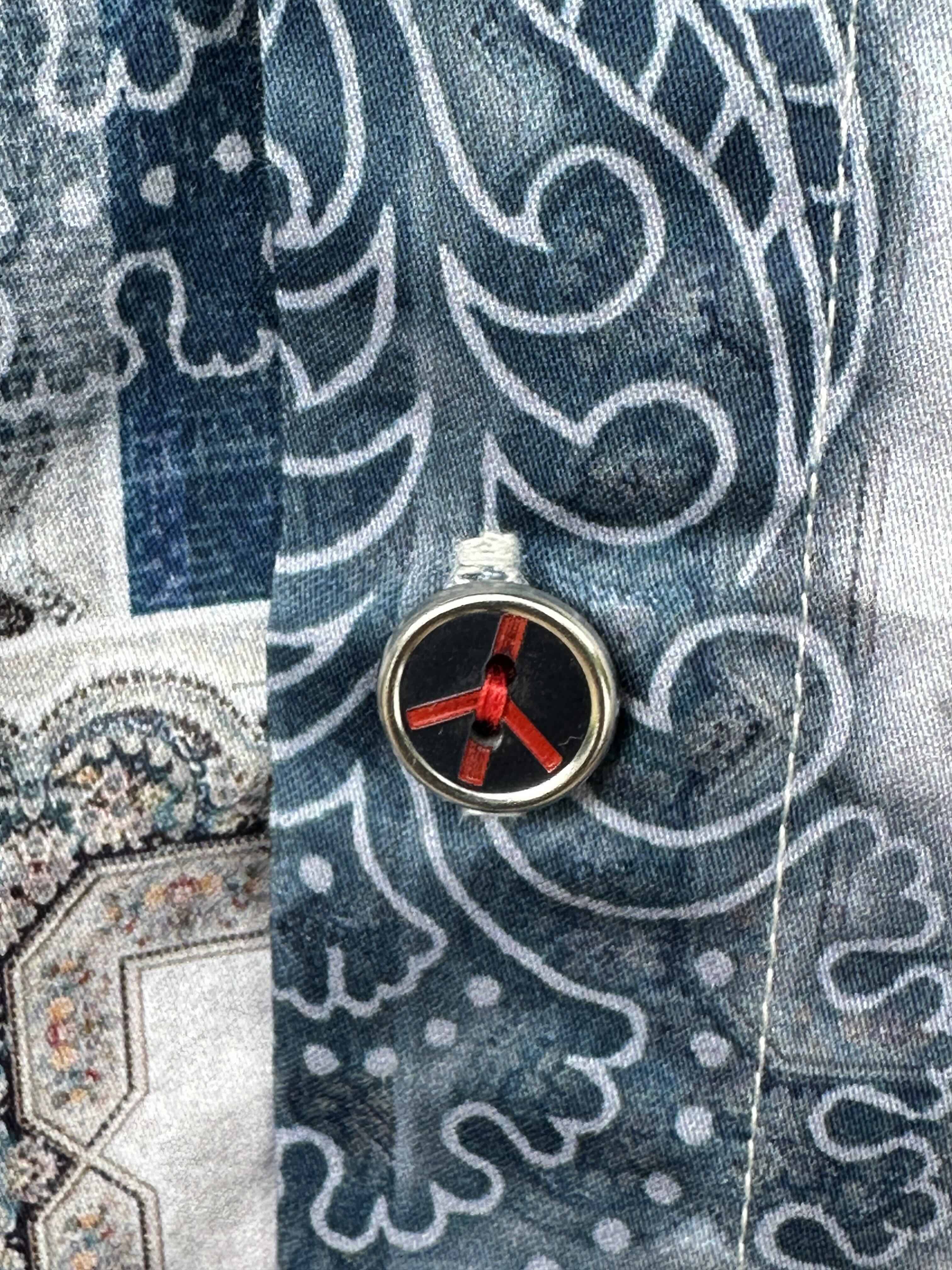JOHN LENNON Mens Salford Long Sleeve Shirt - Blue Mist - Image 5