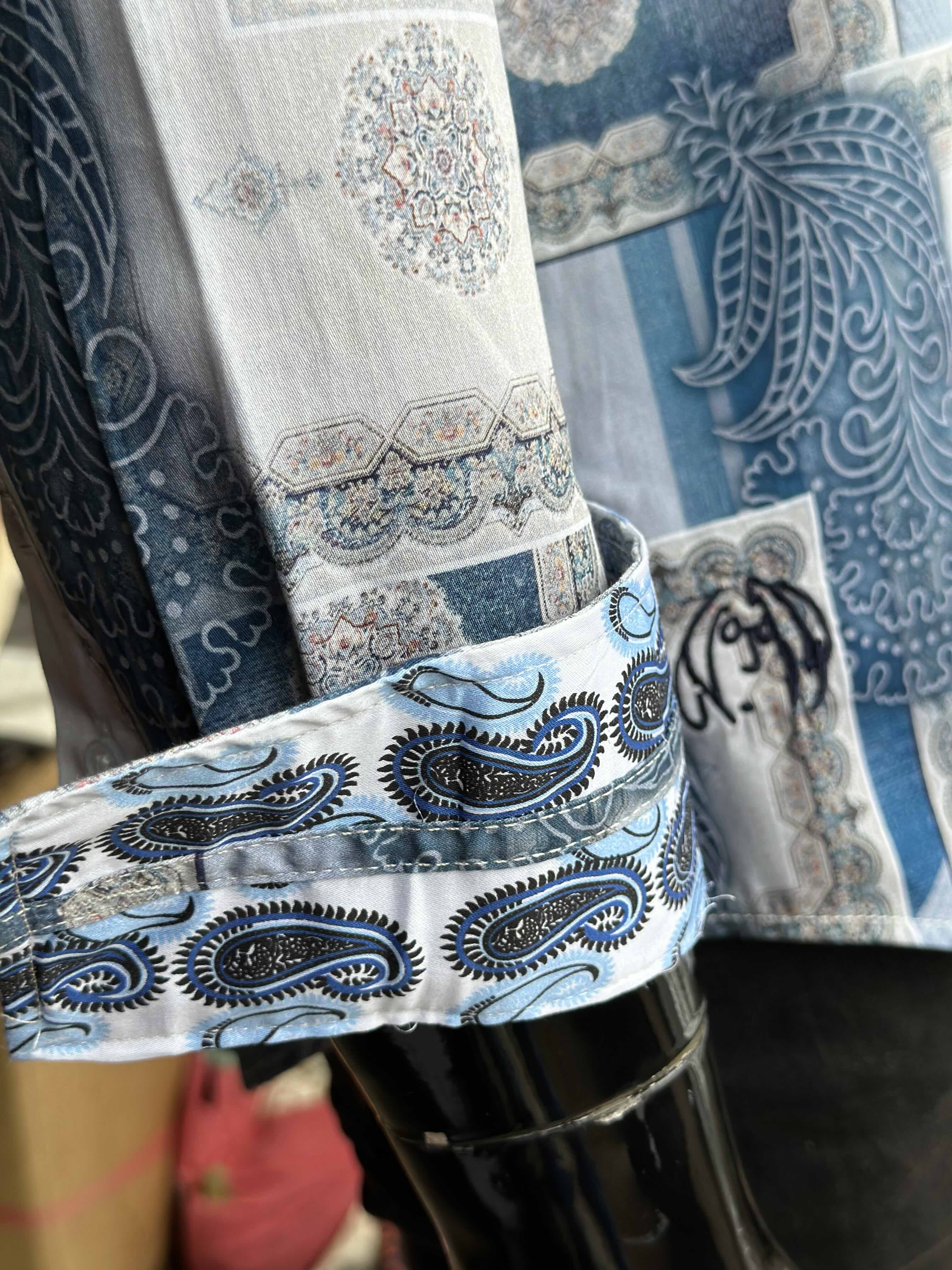 JOHN LENNON Mens Salford Long Sleeve Shirt - Blue Mist - Image 6
