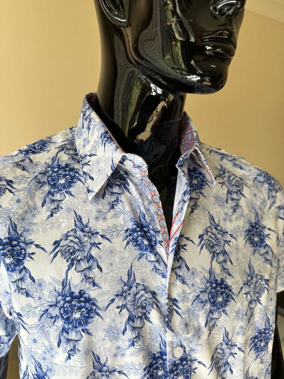 JOHN LENNON Mens Sheffield Short Sleeve Paisley Shirt - Blue - Image 10
