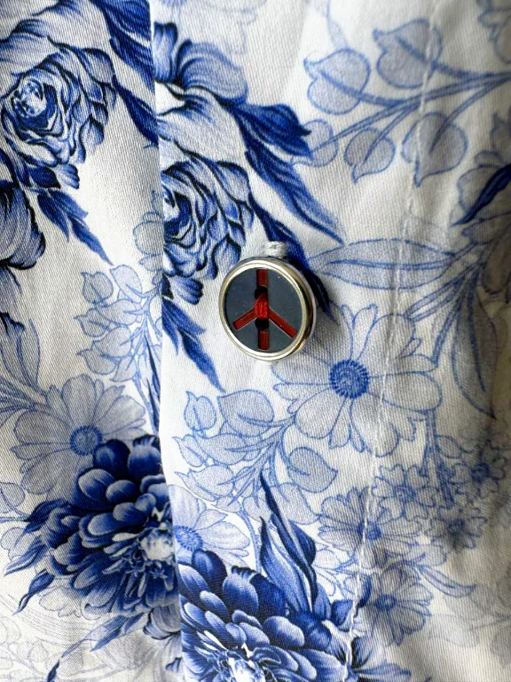 JOHN LENNON Mens Sheffield Short Sleeve Paisley Shirt - Blue - Image 4
