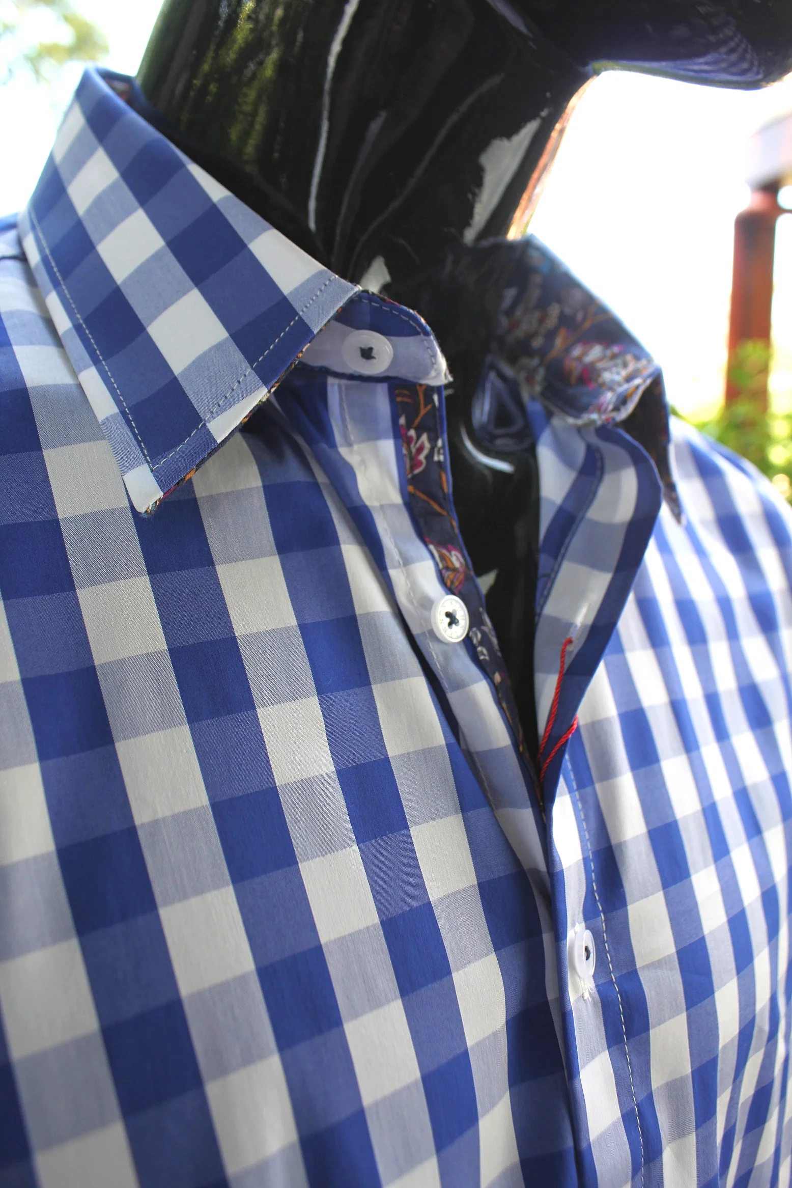 JOHN LENNON Mens Shelton Navy Check Shirt - Image 3