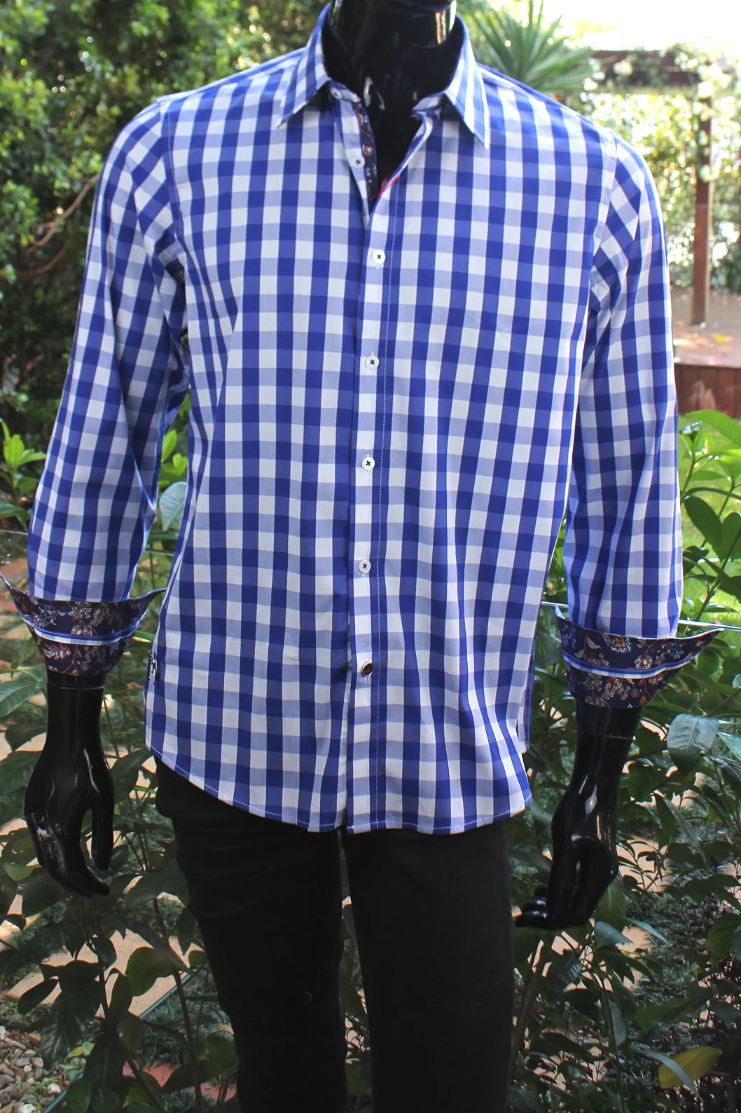 JOHN LENNON Mens Shelton Navy Check Shirt - Image 4