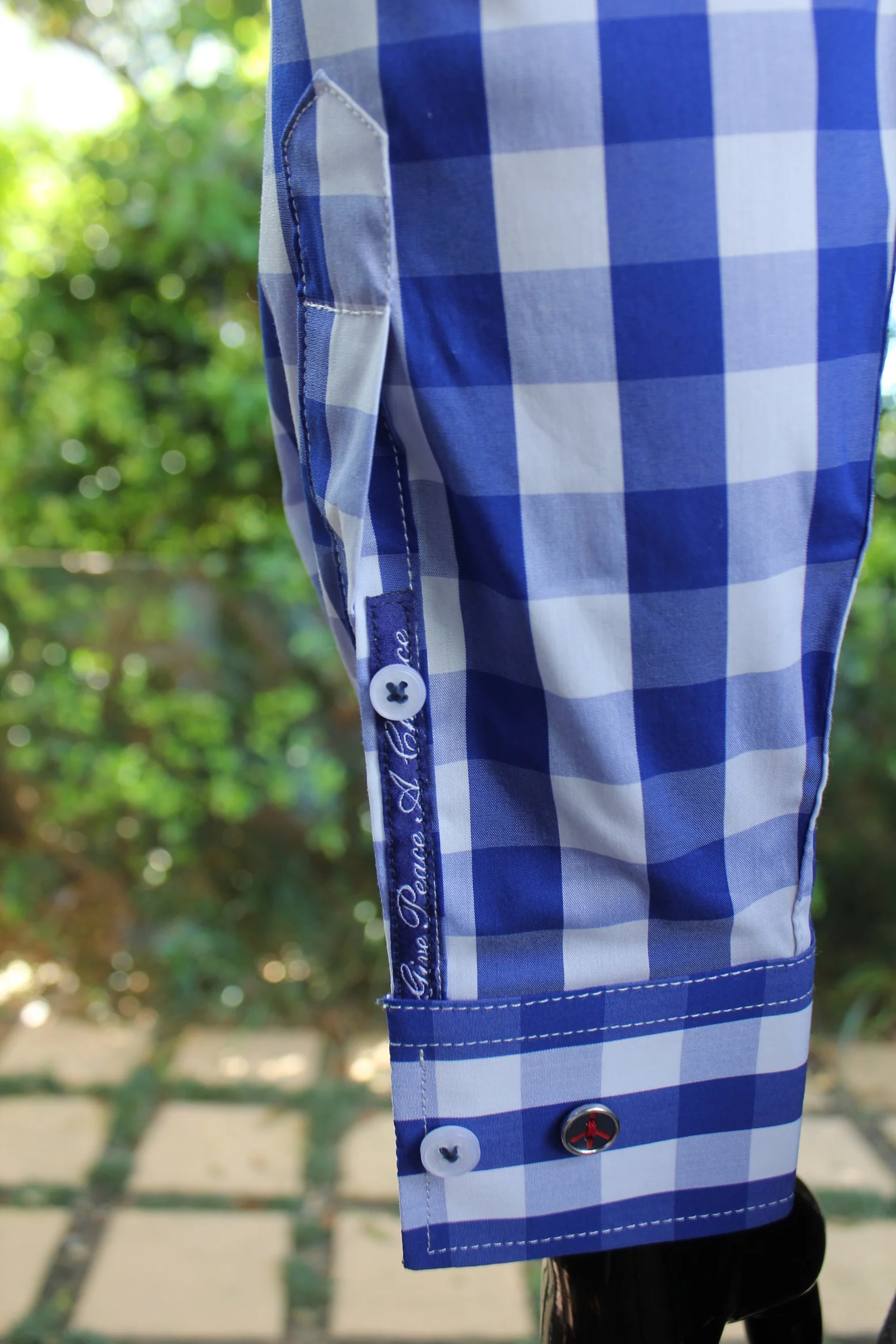 JOHN LENNON Mens Shelton Navy Check Shirt - Image 8
