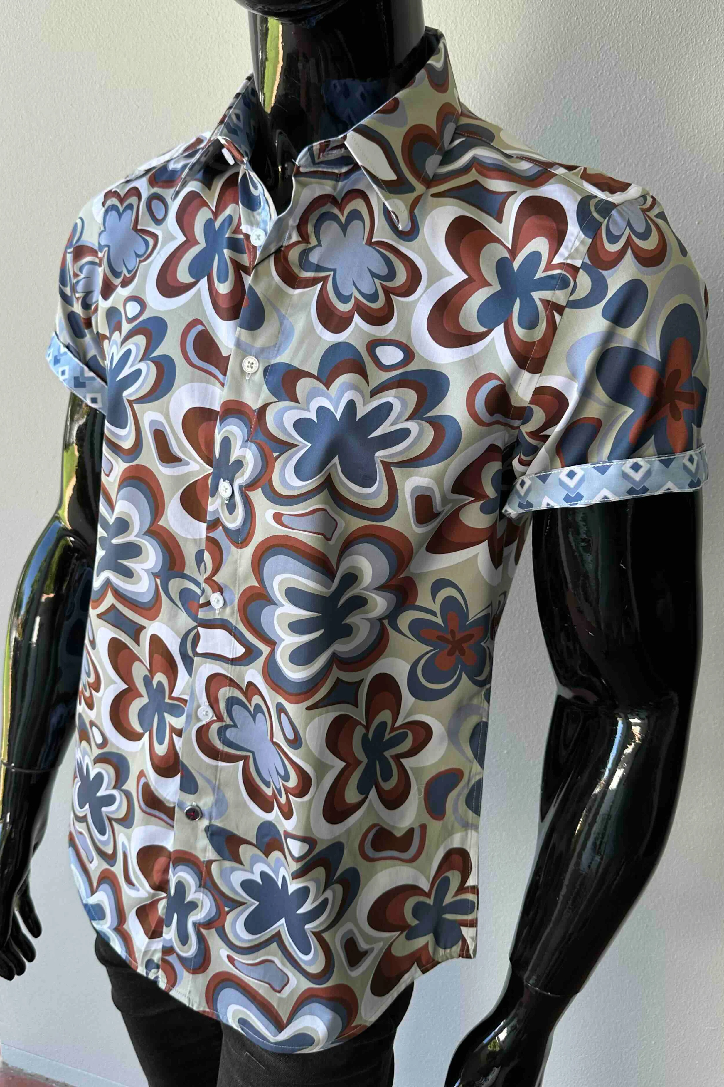 JOHN LENNON Mens Smethwick Short Sleeve Shirt in Putty - Image 5