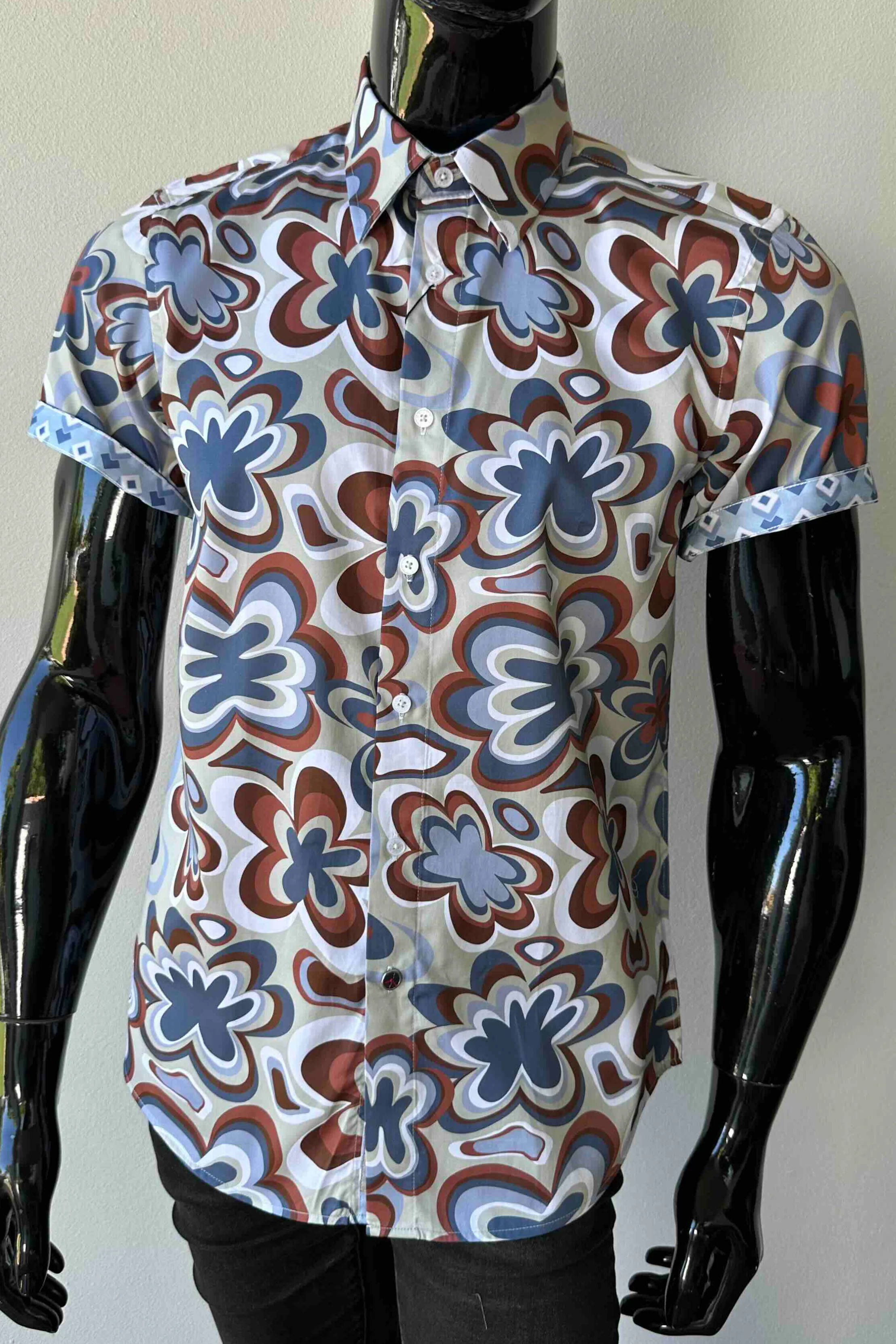 JOHN LENNON Mens Smethwick Short Sleeve Shirt in Putty - Image 6