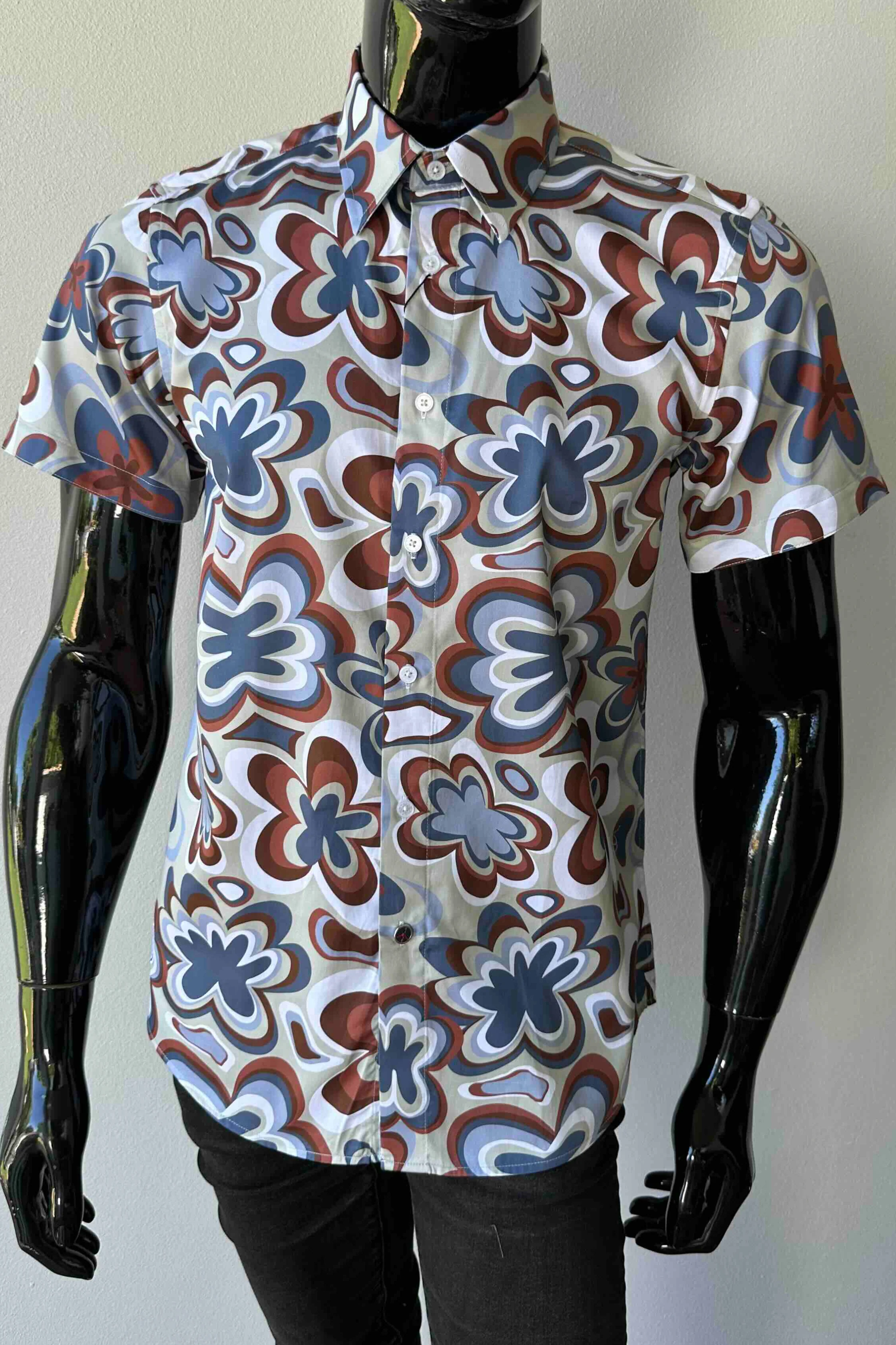 JOHN LENNON Mens Smethwick Short Sleeve Shirt in Putty - Image 7