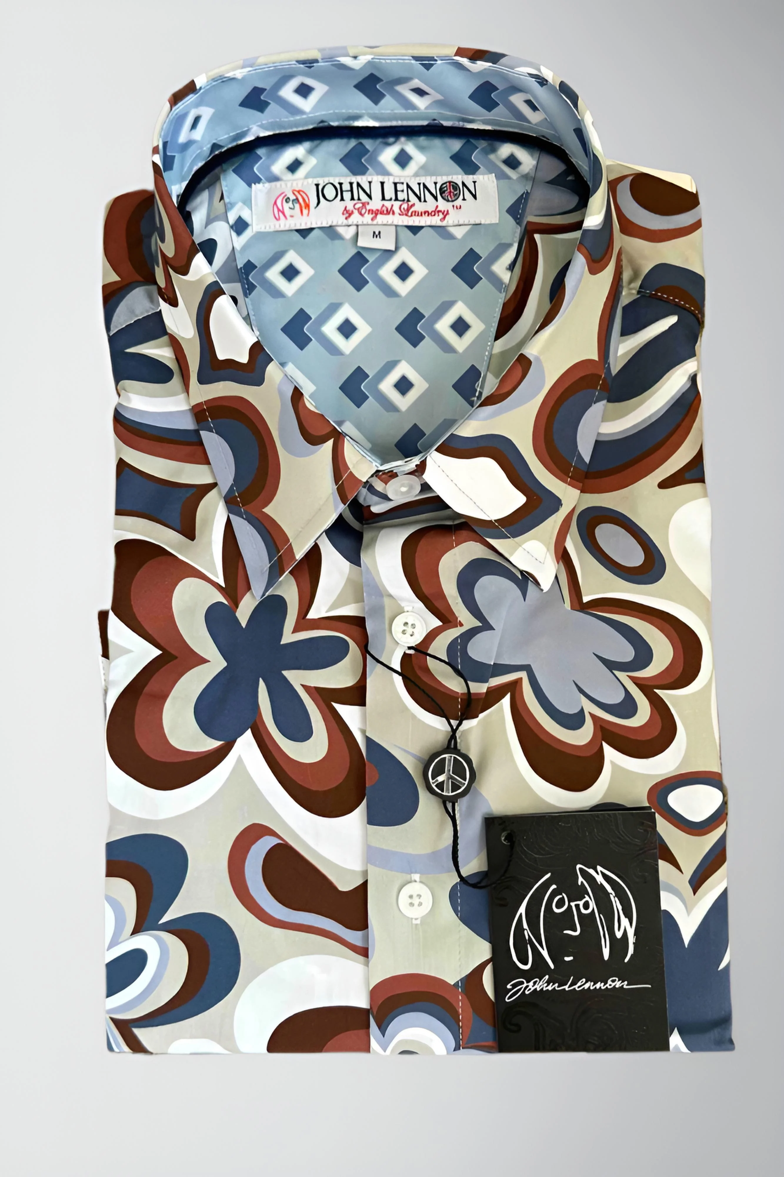 JOHN LENNON Mens Smethwick Short Sleeve Shirt in Putty - Image 8
