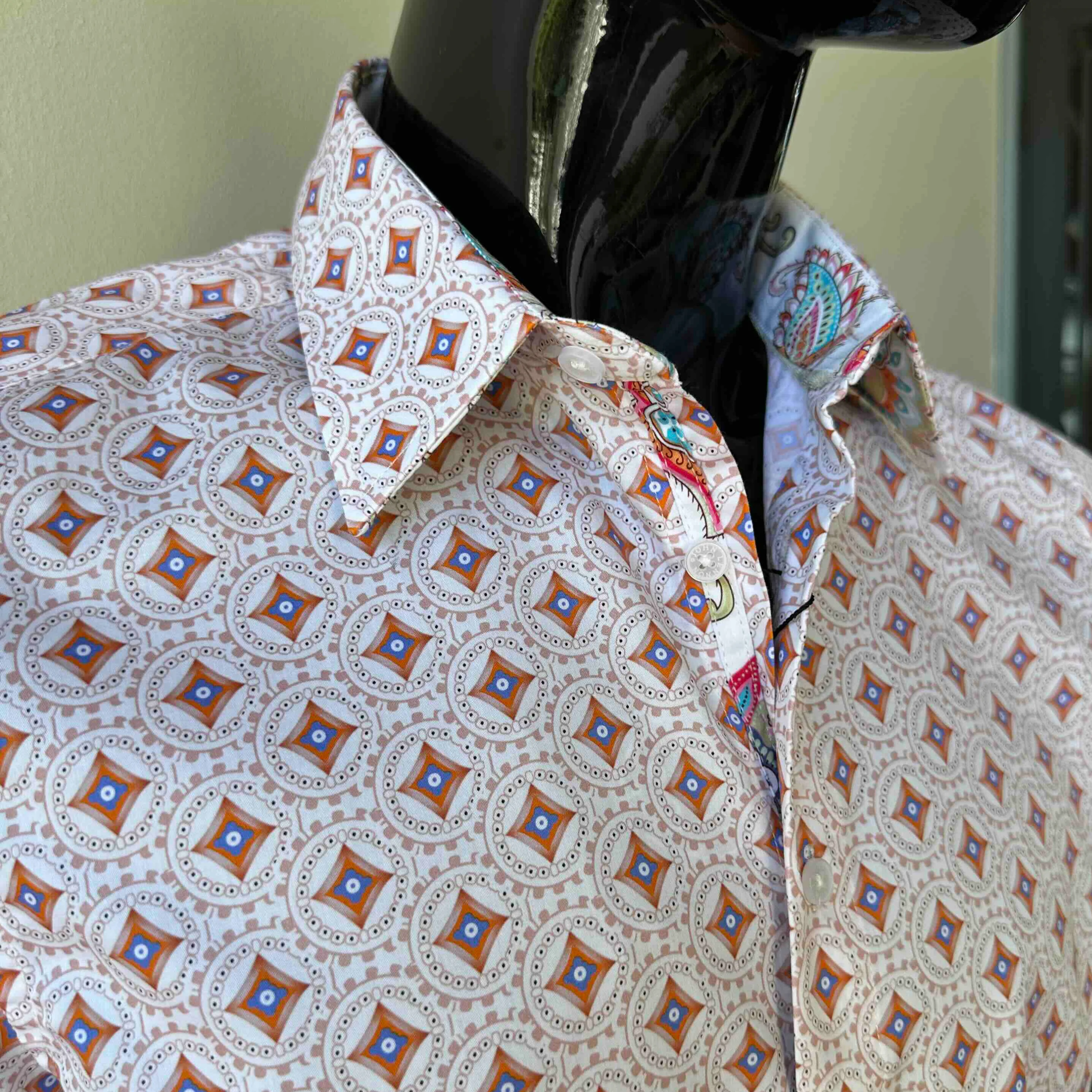 JOHN LENNON Mens Spalding Short Sleeve Shirt in Ecru - Image 4