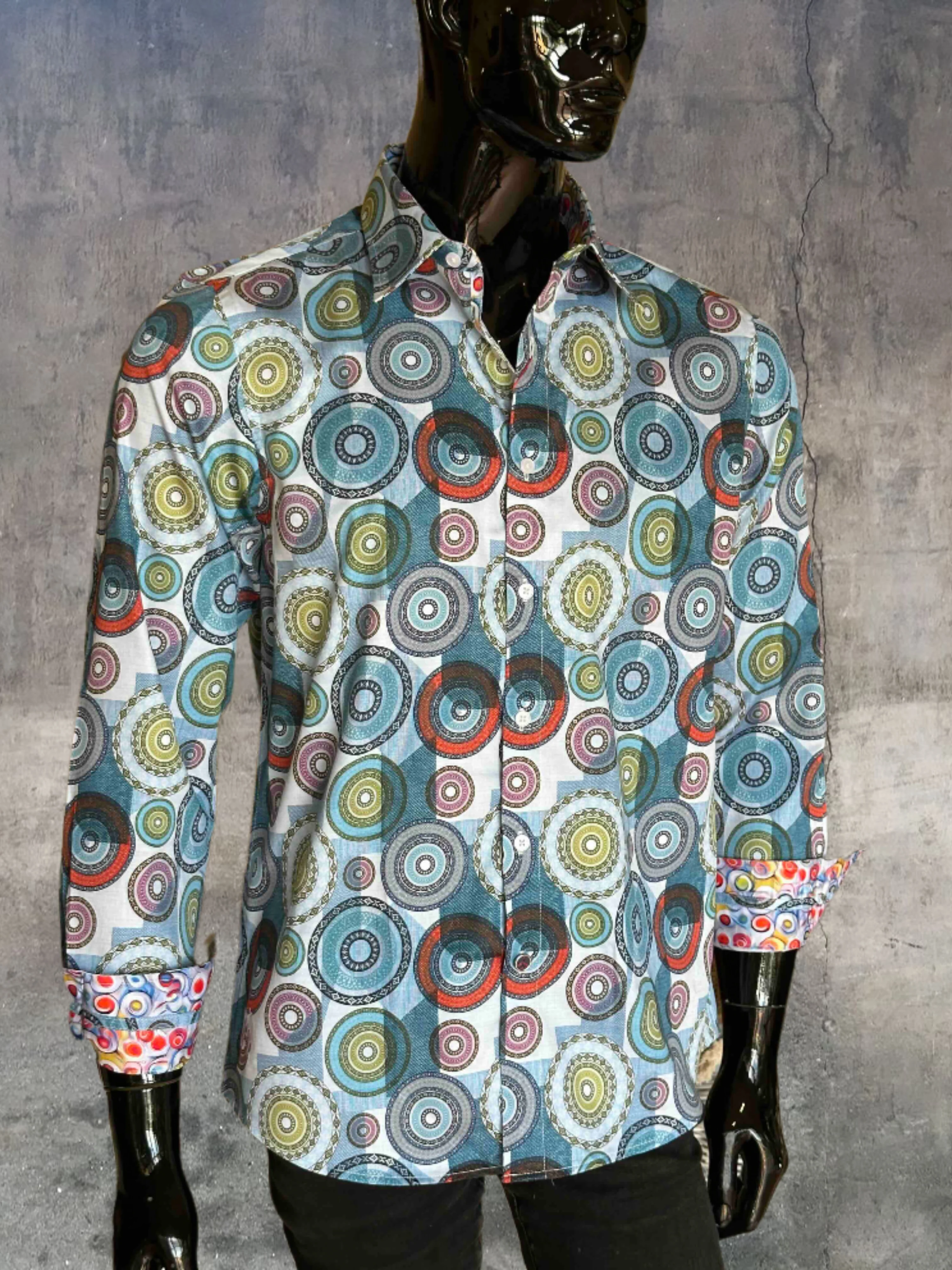 JOHN LENNON Mens Spennymore Long Sleeve Shirt - Blue - Image 9