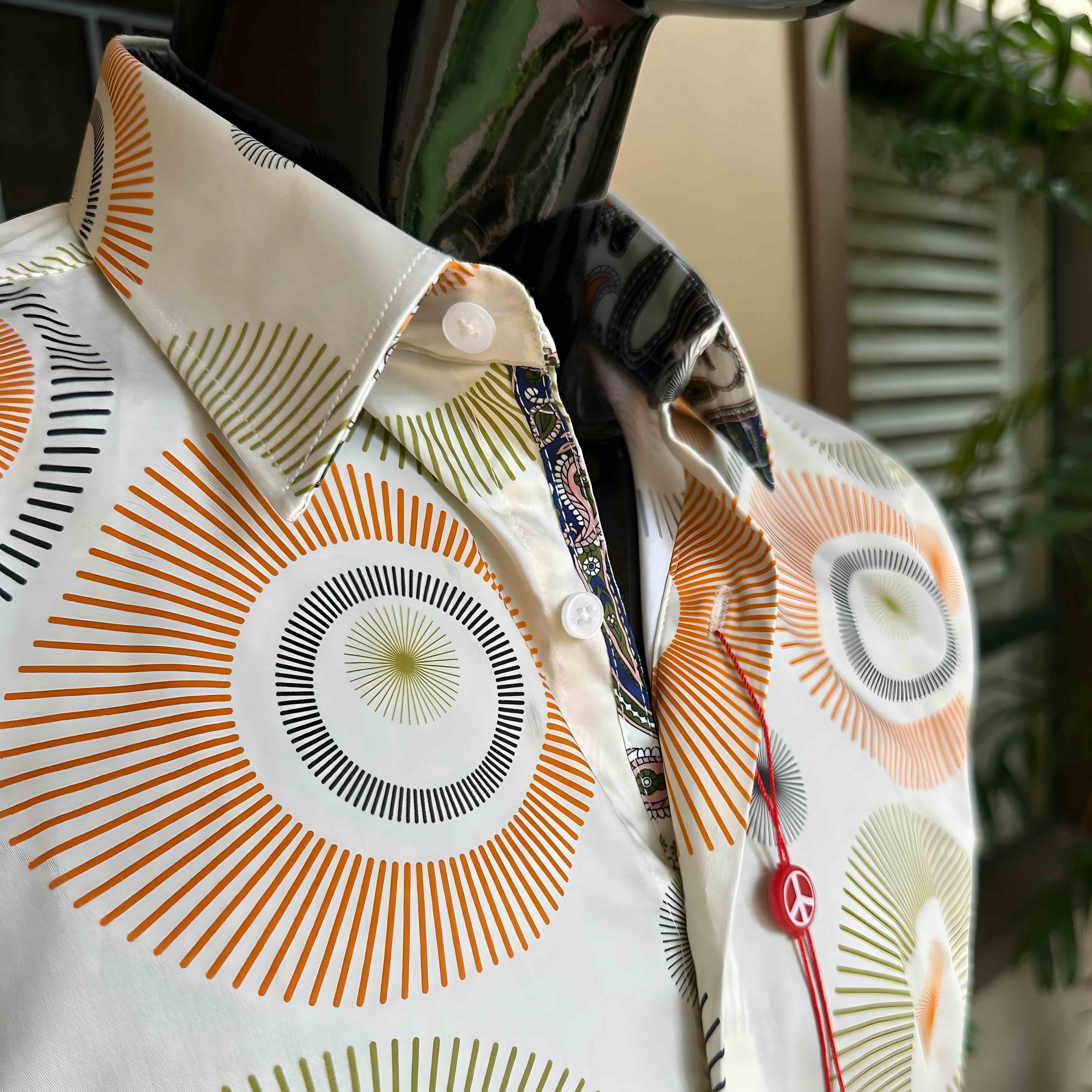 JOHN LENNON Mens St Albans Short Sleeve Shirt - Melon - Image 4