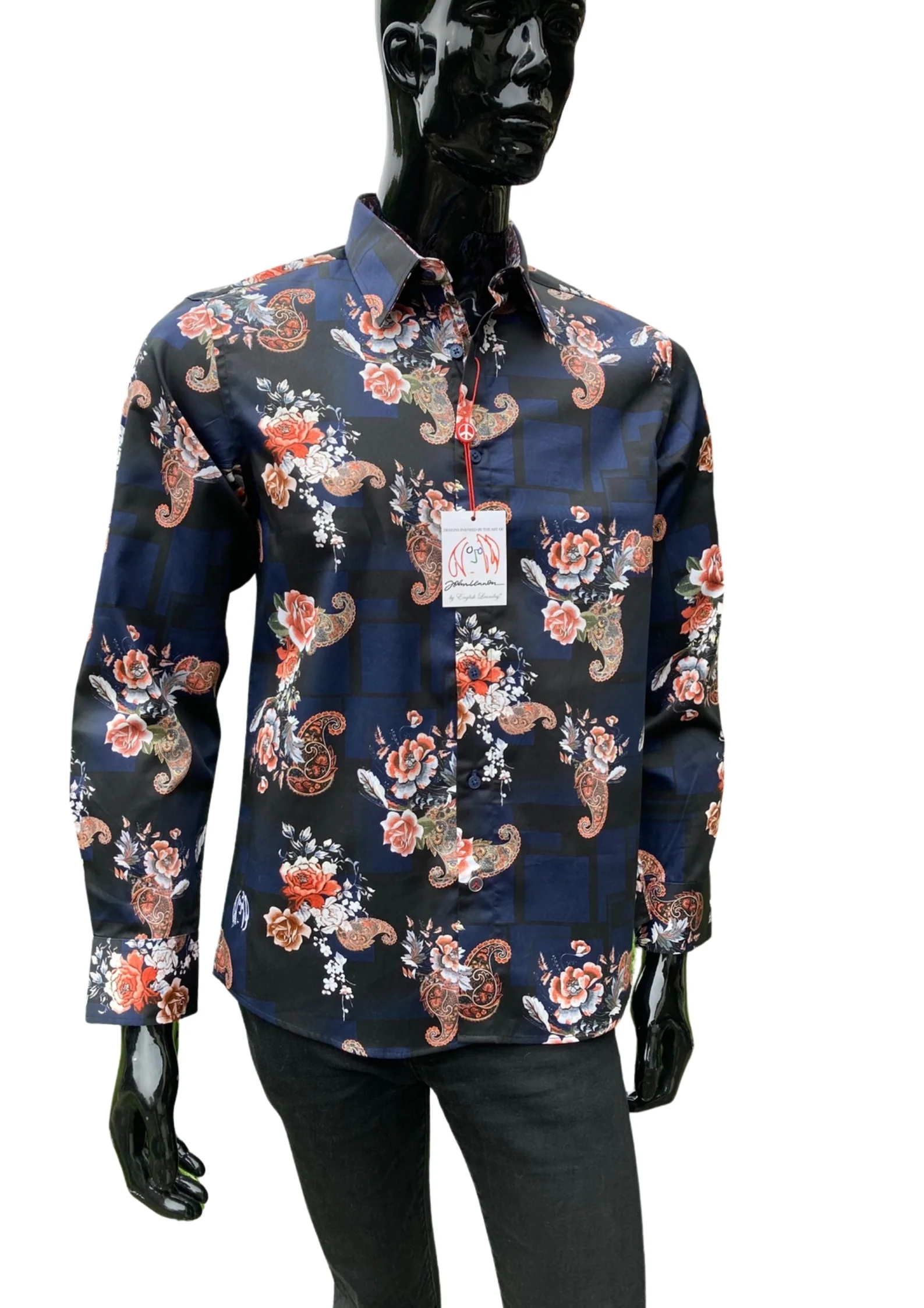 JOHN LENNON Mens Stadford Shirt - Navy - Image 18