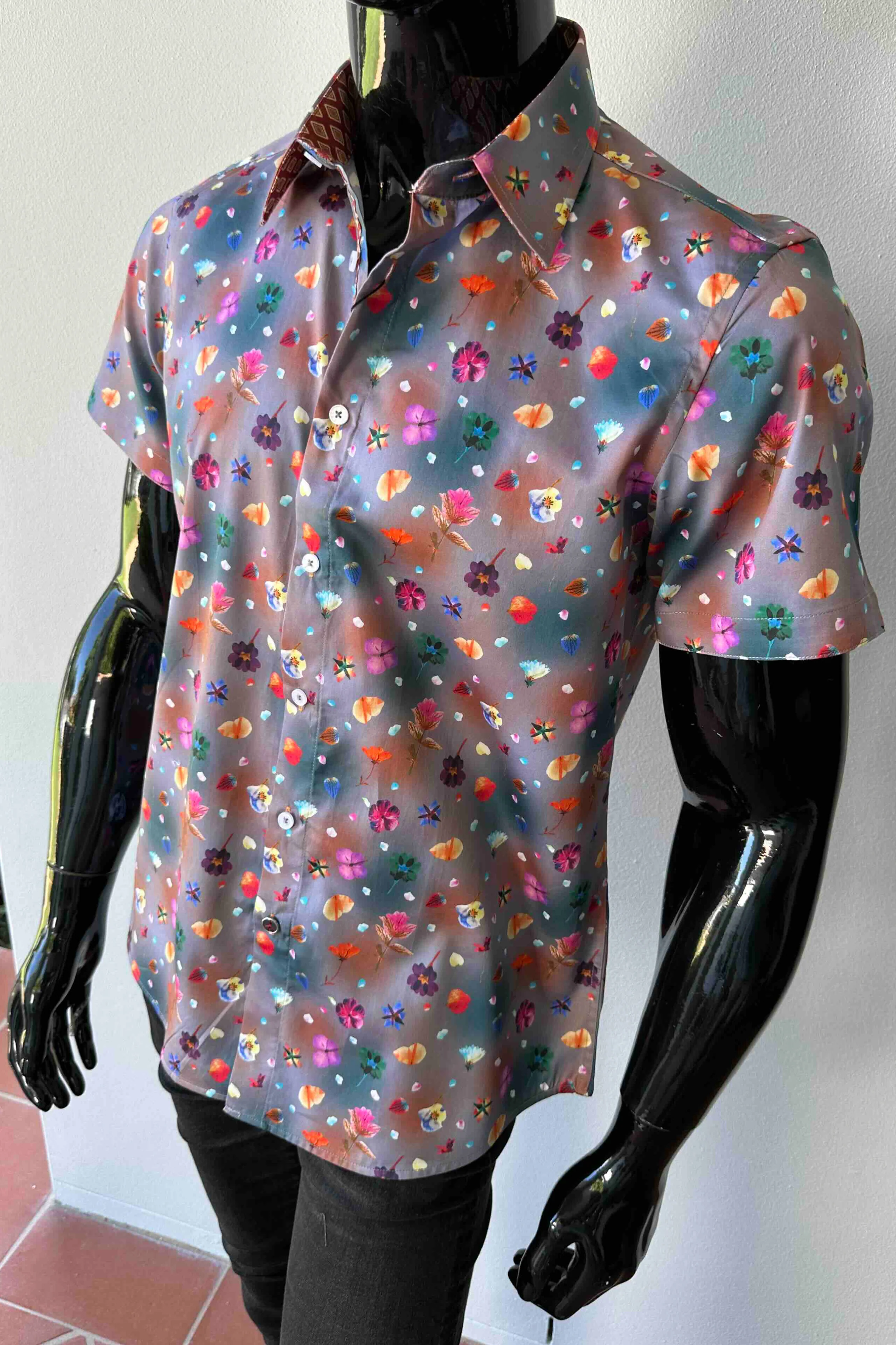 JOHN LENNON Mens Stockport Short Sleeve Shirt Mud - Image 6