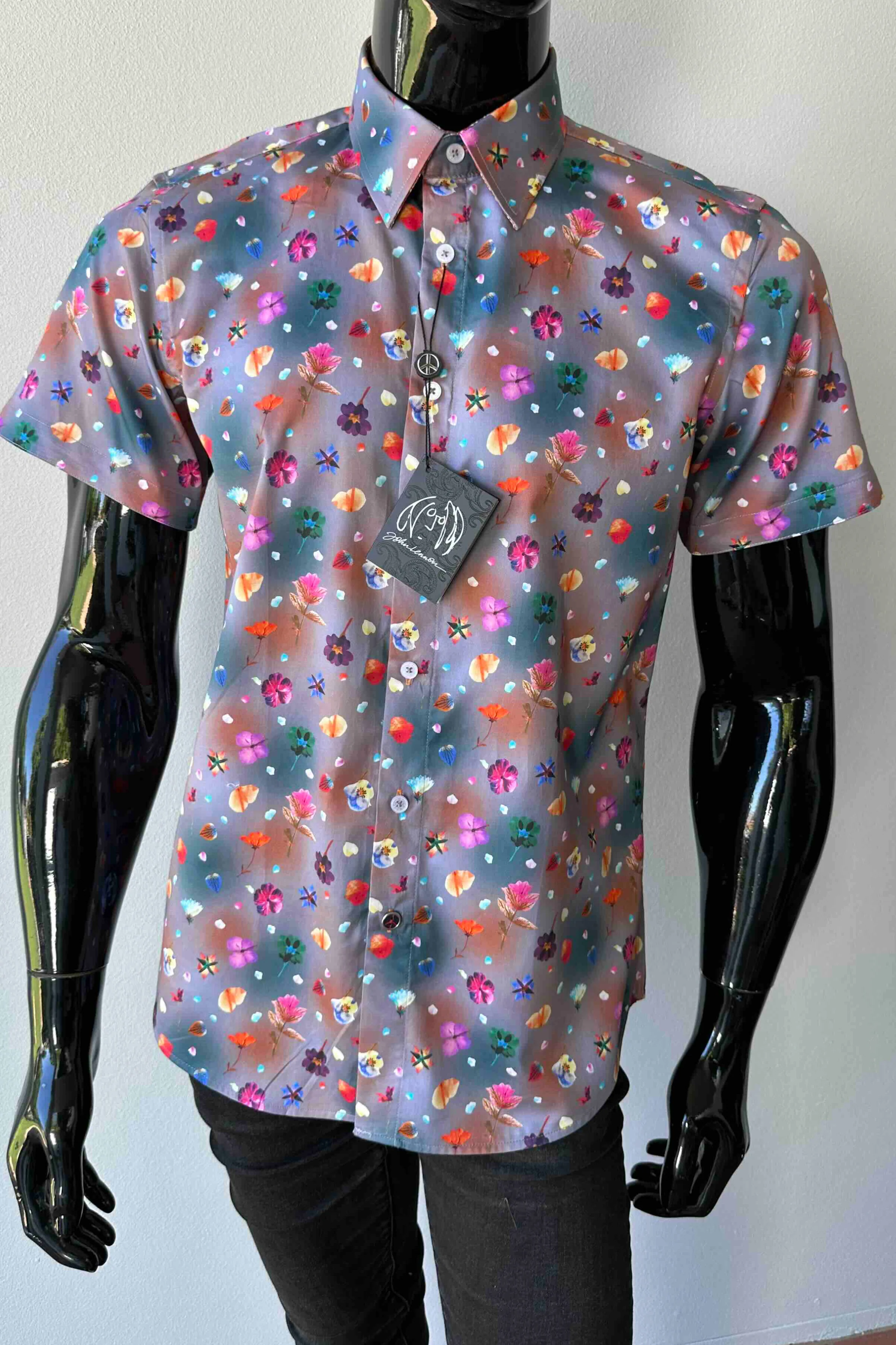 JOHN LENNON Mens Stockport Short Sleeve Shirt Mud - Image 7