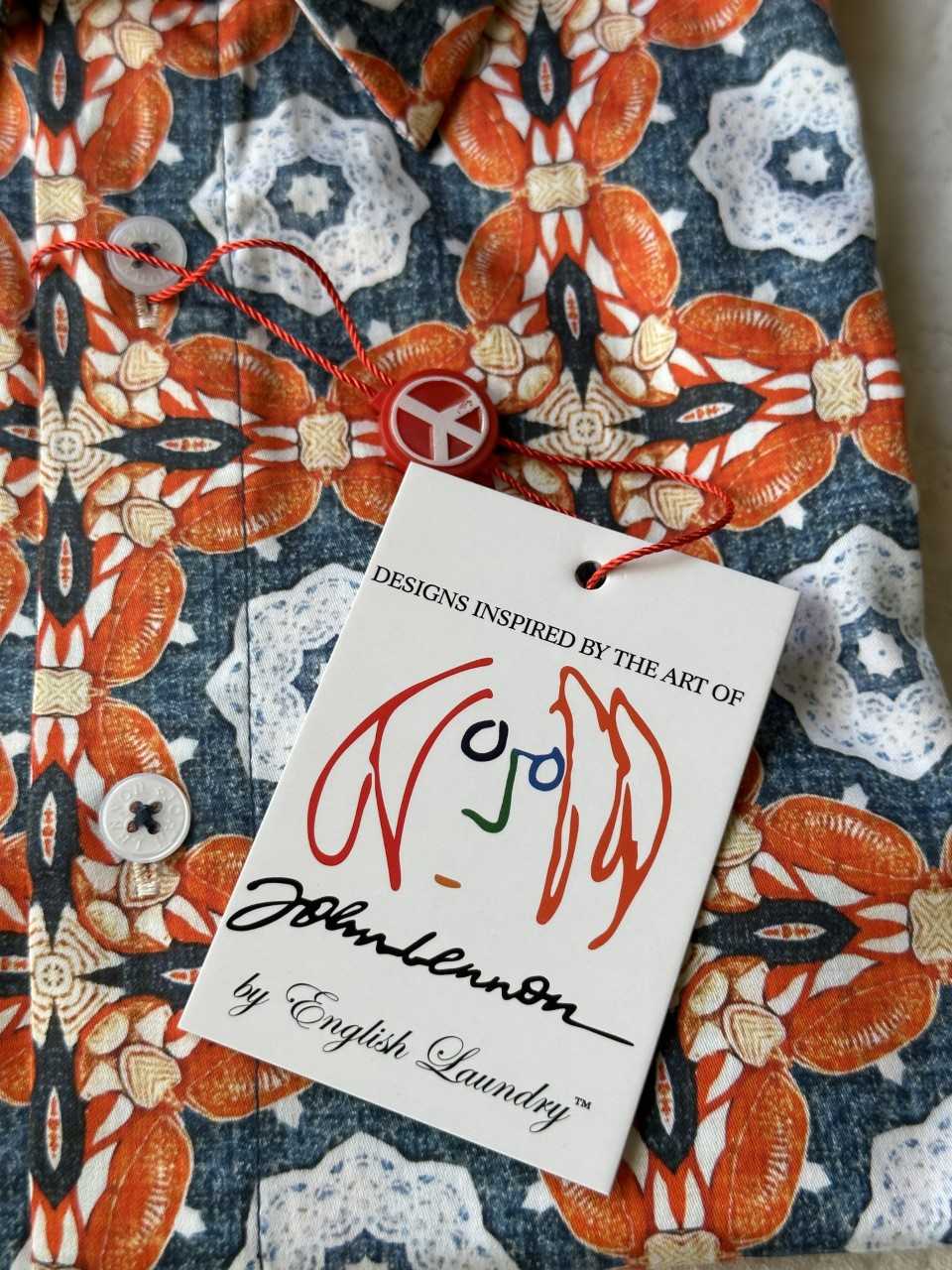 JOHN LENNON Mens Sunderland Short Sleeve Shirt - Tangerine - Image 4