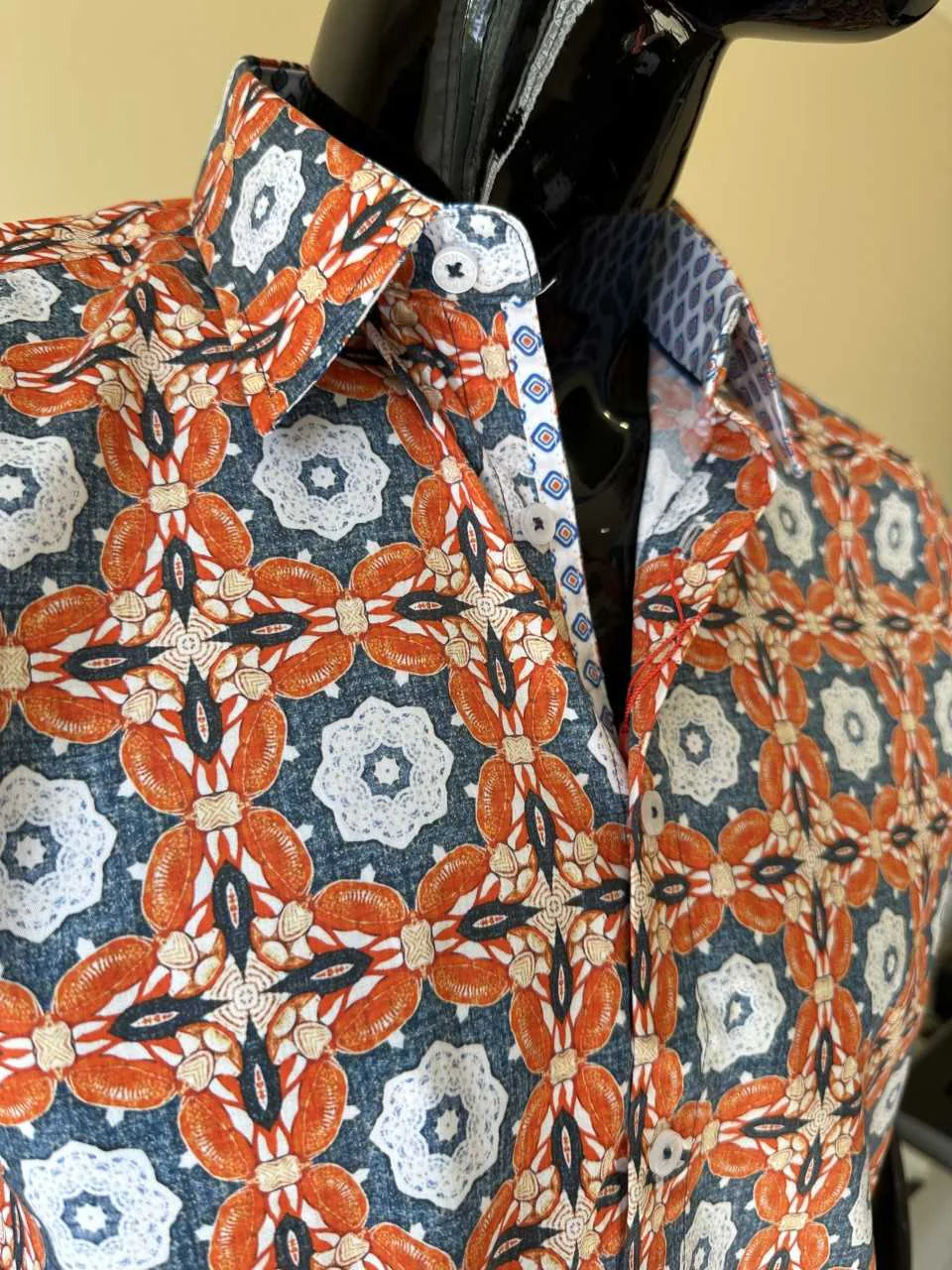 JOHN LENNON Mens Sunderland Short Sleeve Shirt - Tangerine - Image 7