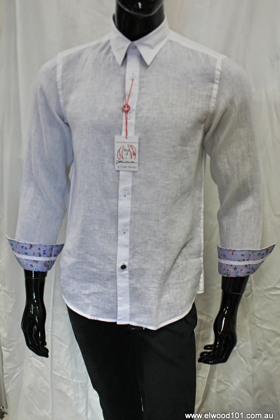 John Lennon Mens Sutton Linen Shirt - White - Image 4