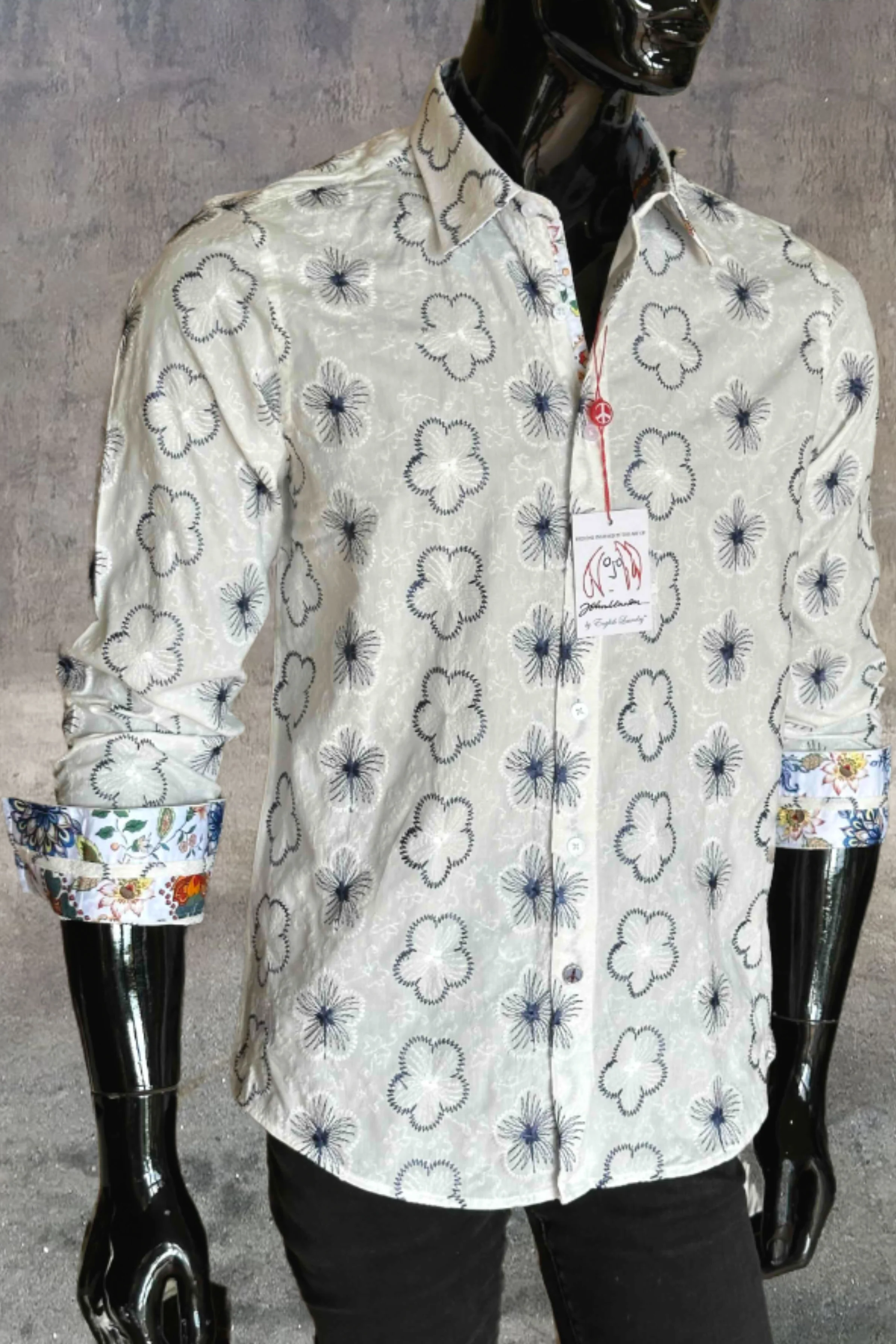 JOHN LENNON Mens Tiptree Long Sleeve Shirt - White - Image 10