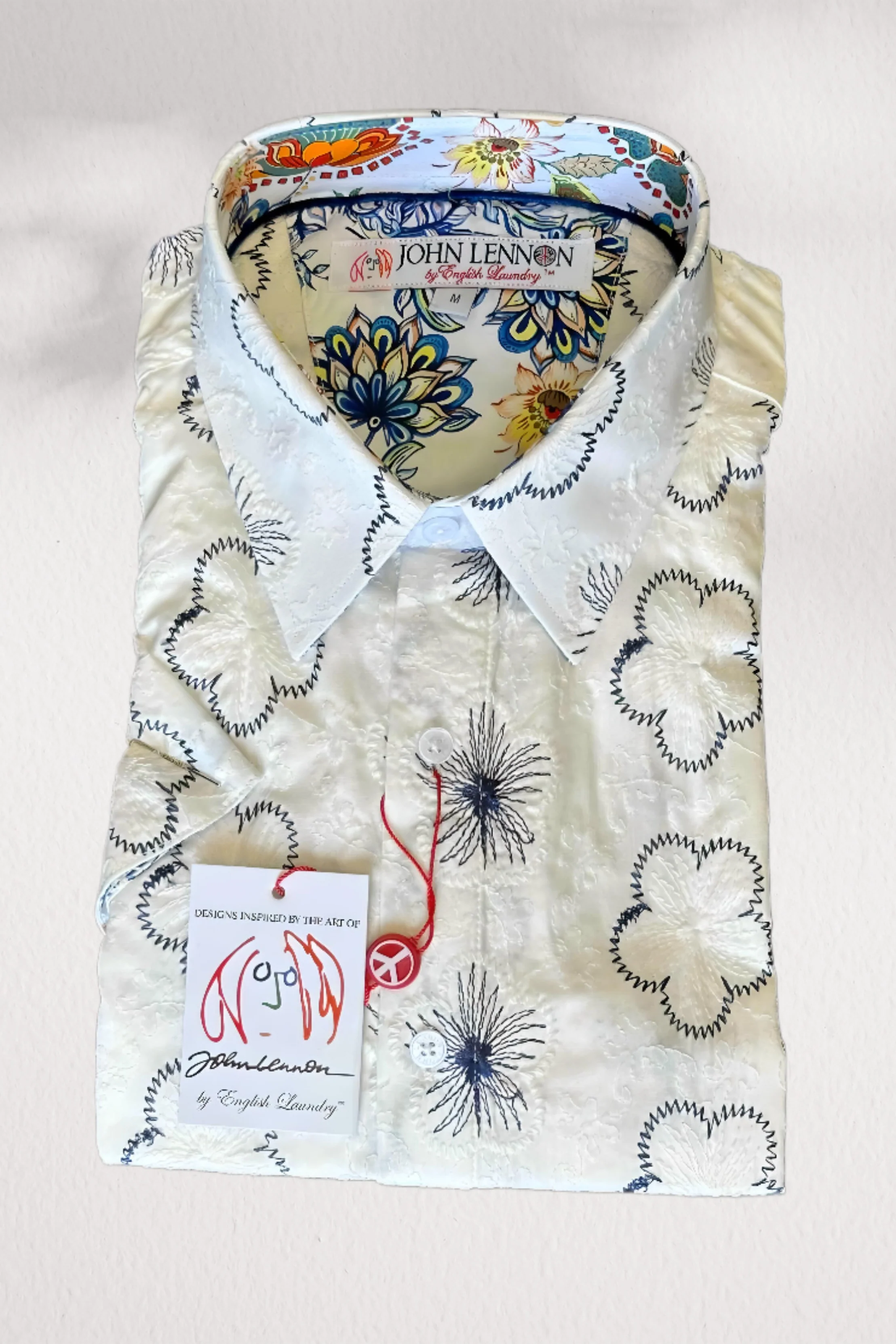 JOHN LENNON Mens Tiptree Short Sleeve Shirt - White - Image 3
