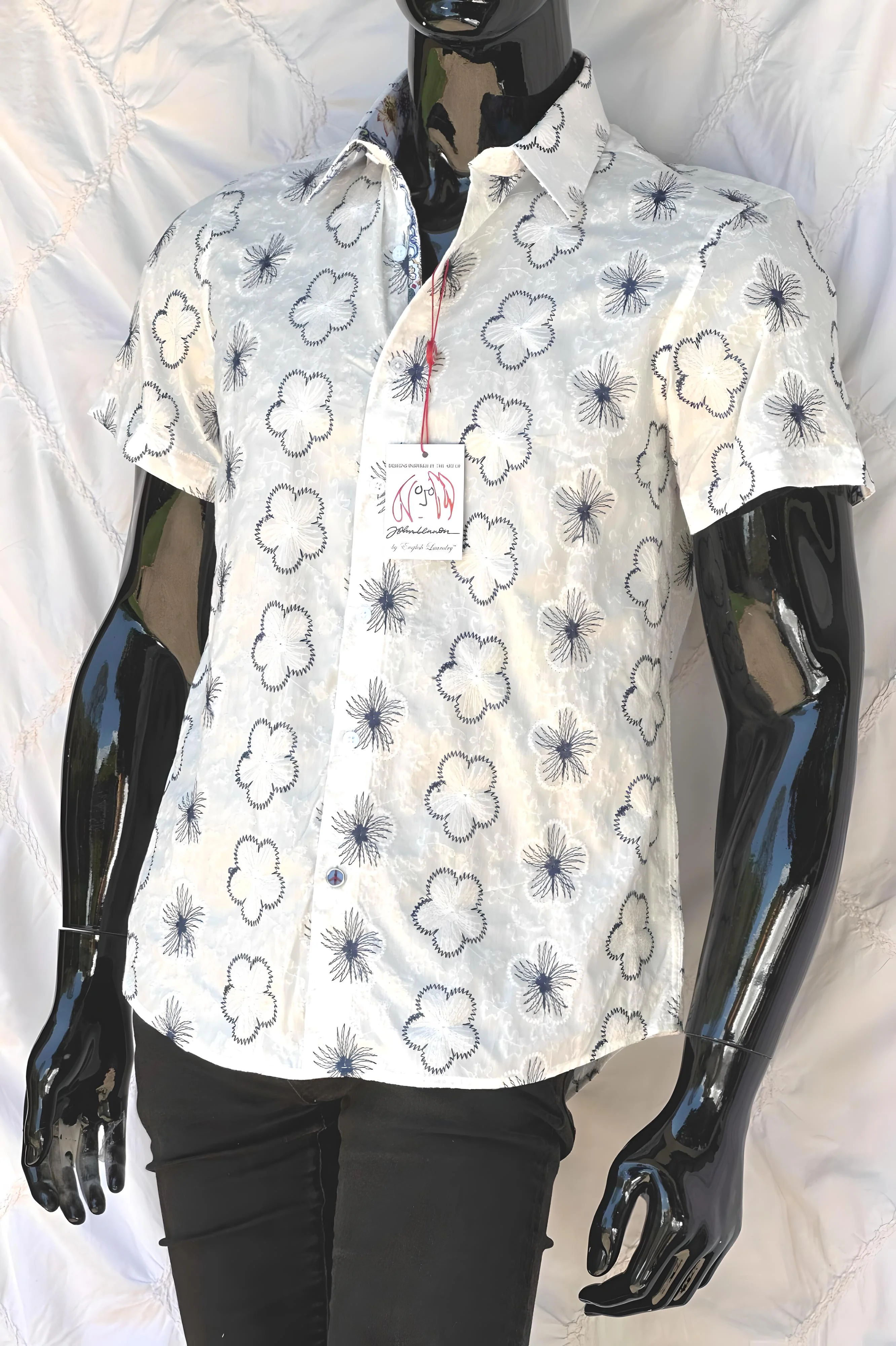 JOHN LENNON Mens Tiptree Short Sleeve Shirt - White - Image 6