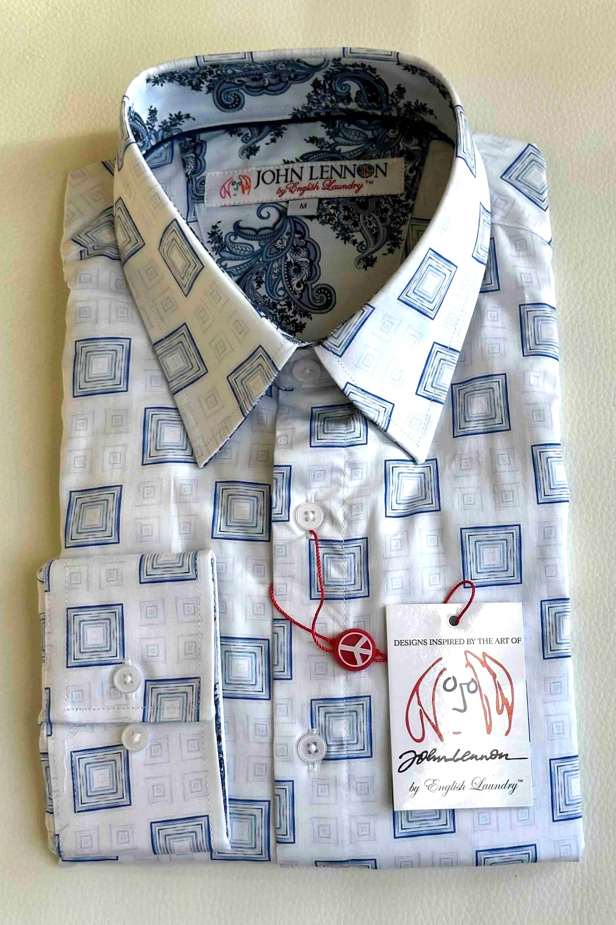 JOHN LENNON Mens Walkden Long Sleeve Shirt - White - Image 4