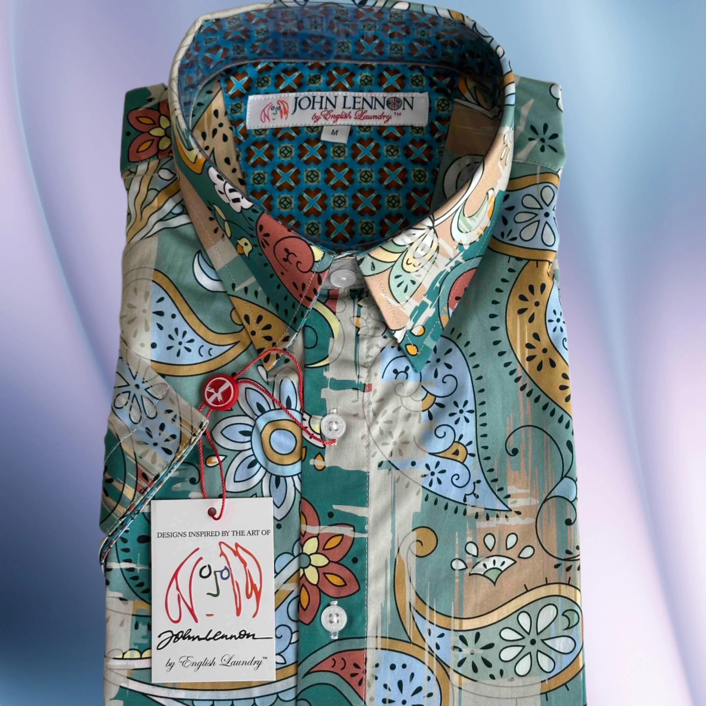 JOHN LENNON Mens Walsall Short Sleeve Shirt - Multi - Image 3