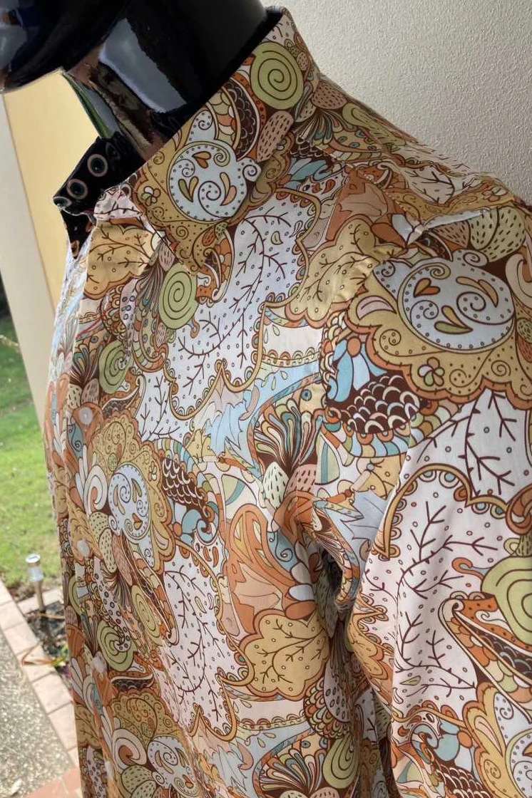 JOHN LENNON Mens Watford Long Sleeve Paisley Shirt - Mustard - Image 8