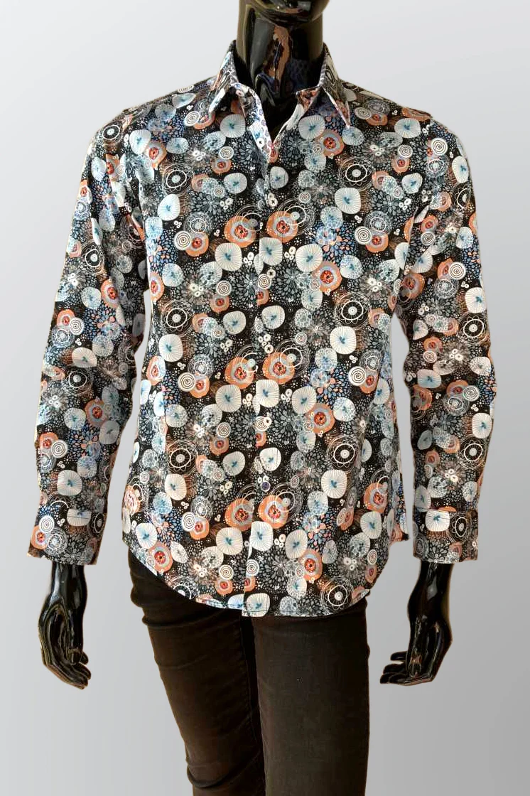 JOHN LENNON Mens West Brom Long Sleeve Shirt - Black - Image 8