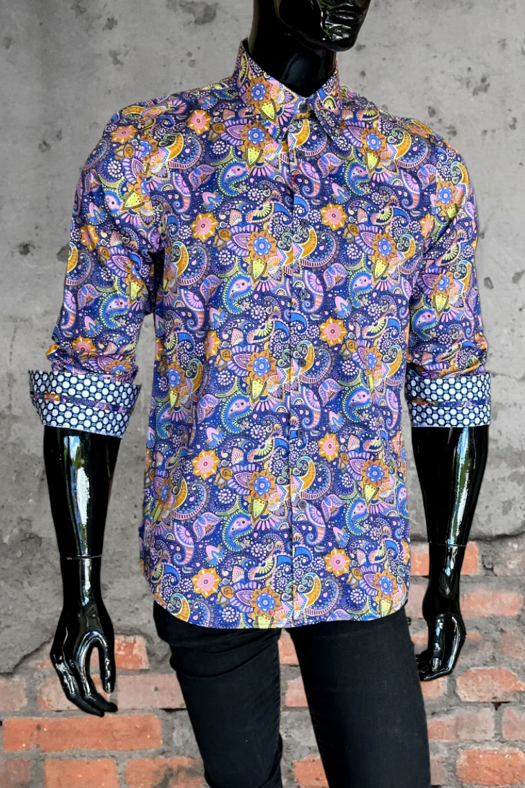JOHN LENNON Mens Whitby Paisley Shirt - Pink - Image 10