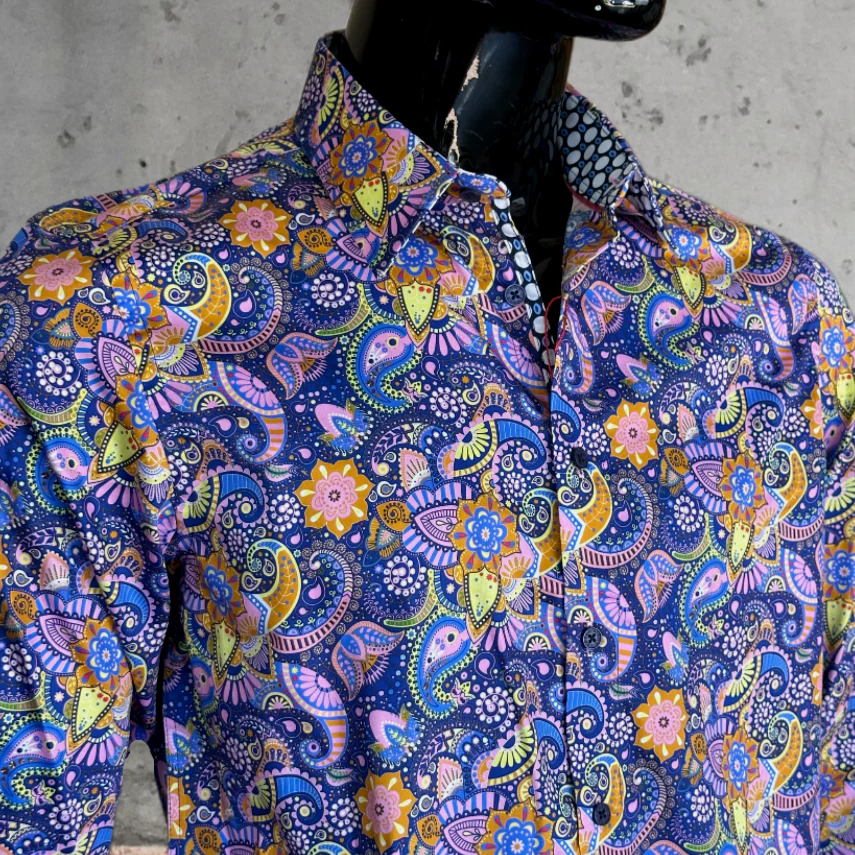JOHN LENNON Mens Whitby Paisley Shirt - Pink - Image 11