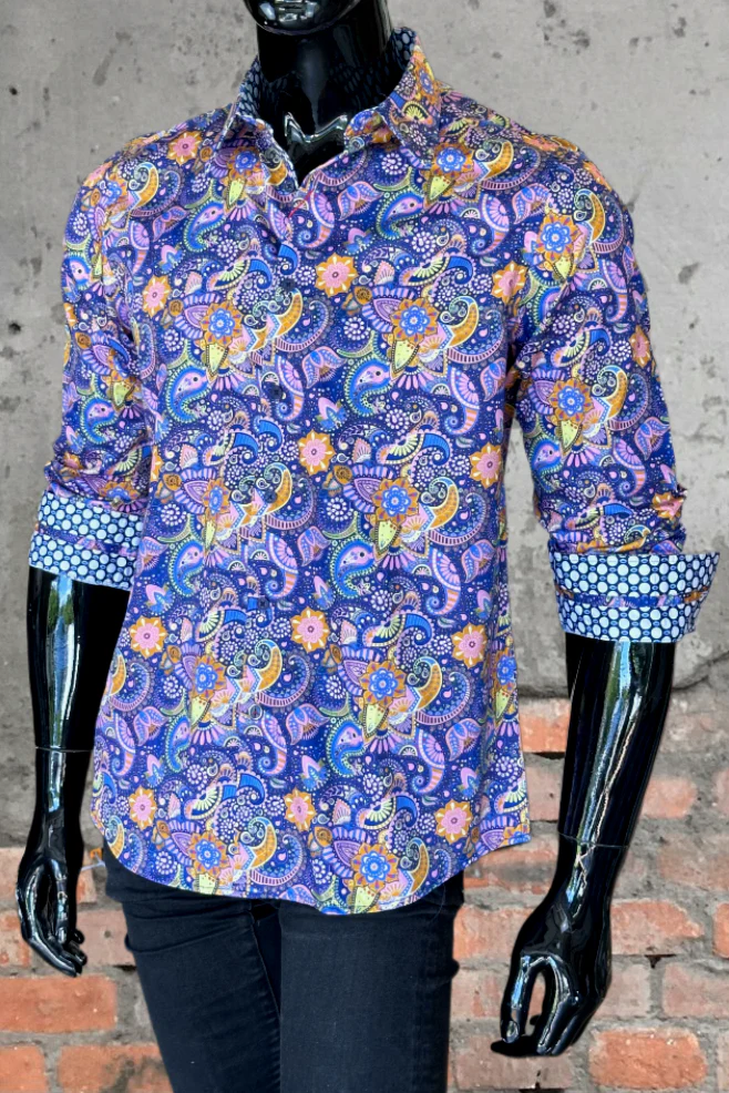 JOHN LENNON Mens Whitby Paisley Shirt - Pink - Image 9