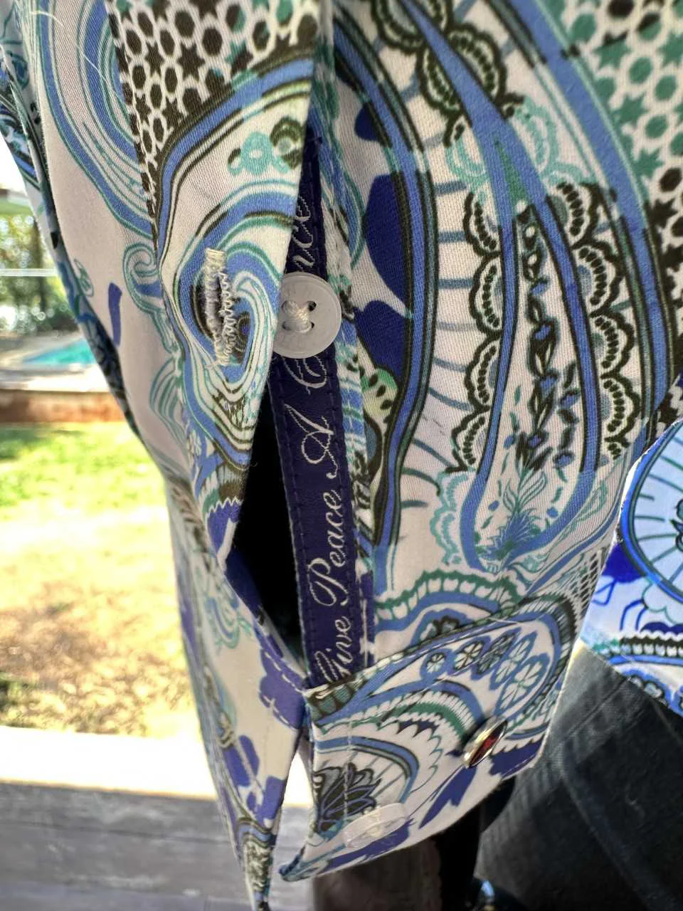 JOHN LENNON Mens Wigan Long Sleeve Paisley Shirt - Blue - Image 10
