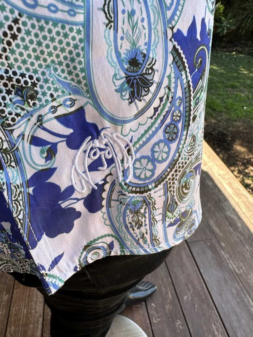 JOHN LENNON Mens Wigan Long Sleeve Paisley Shirt - Blue - Image 9