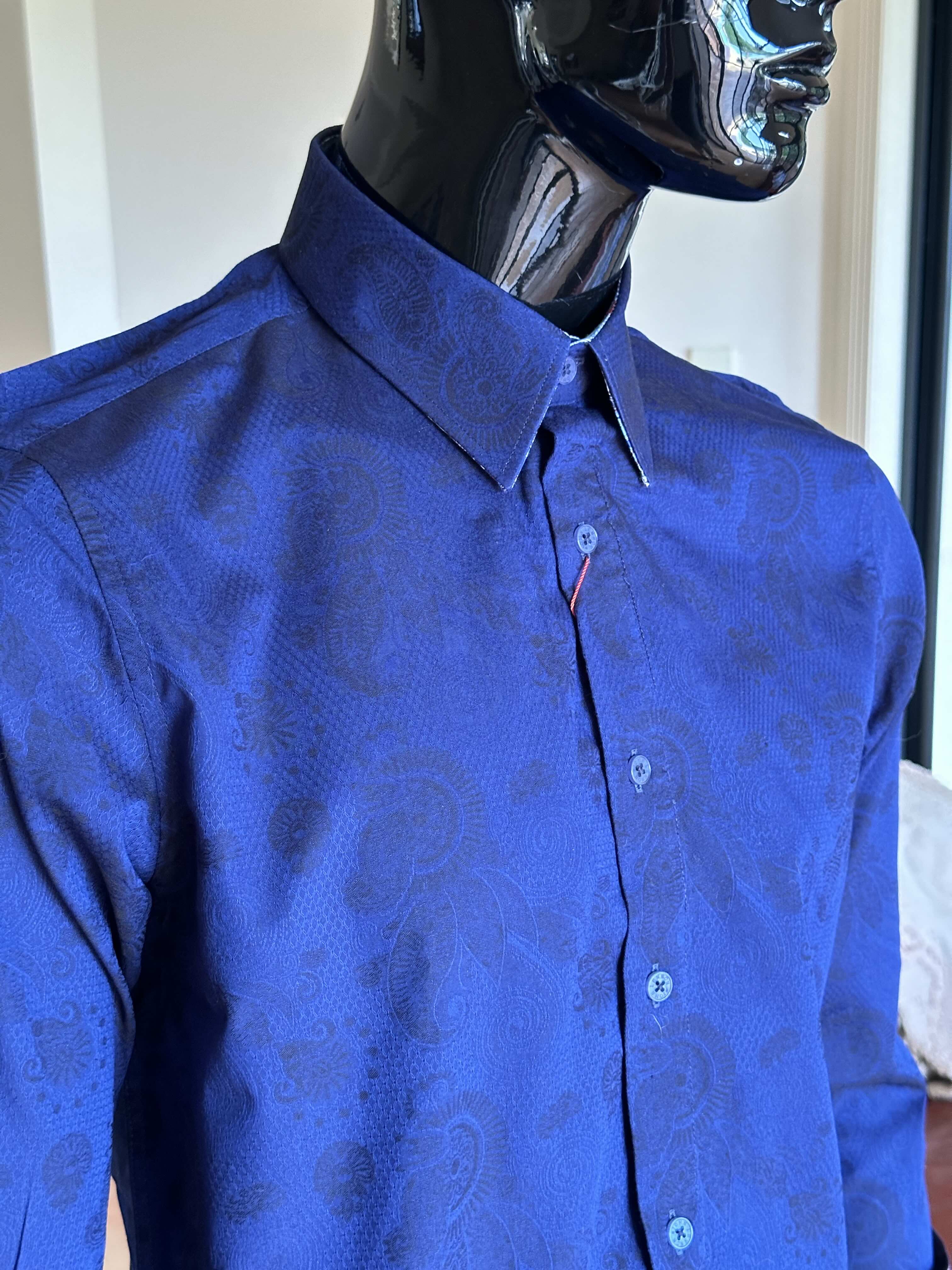 JOHN LENNON Mens Wilton Long Sleeve Shirt '24 - Navy - Image 5