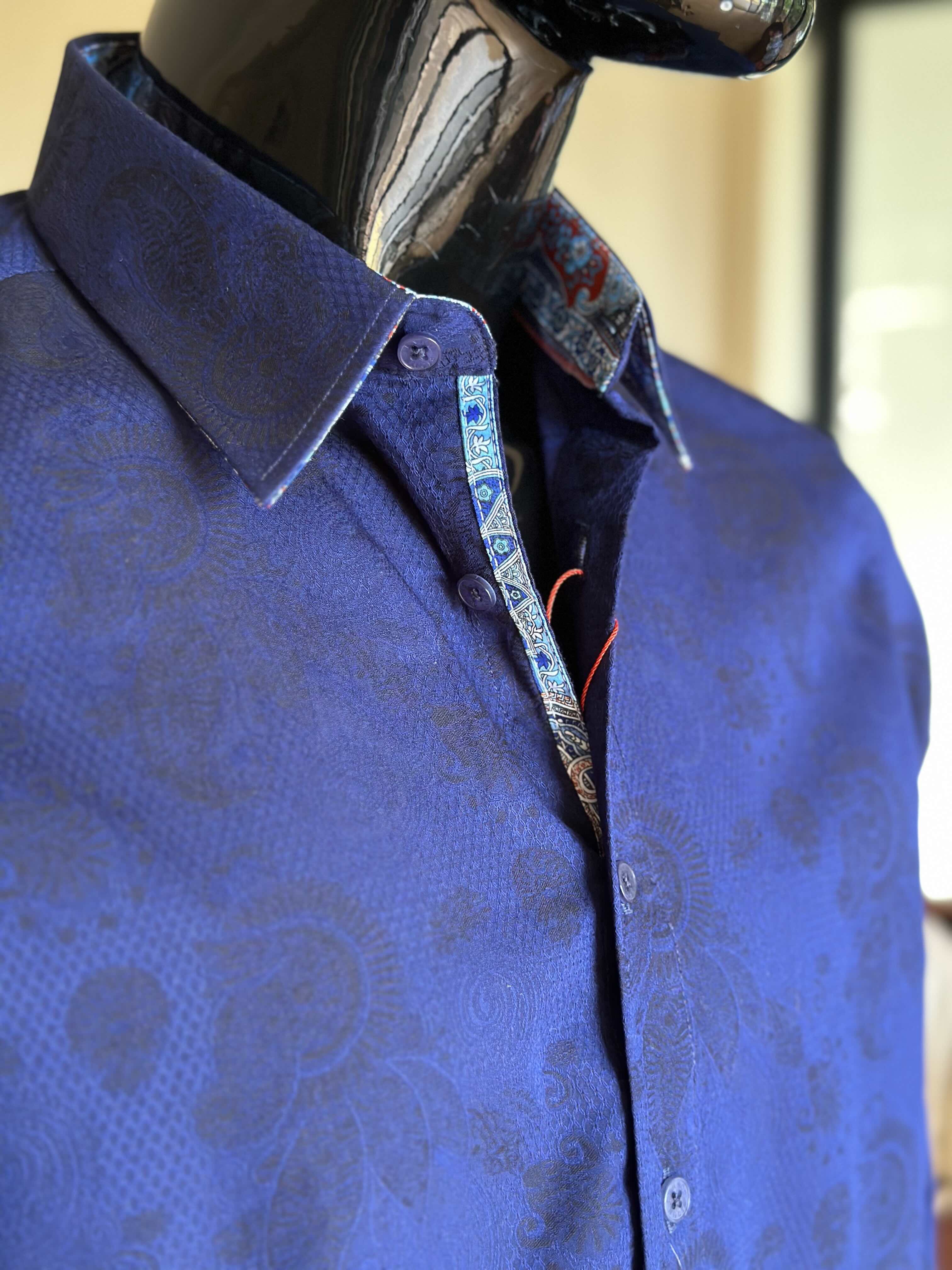 JOHN LENNON Mens Wilton Long Sleeve Shirt '24 - Navy - Image 6