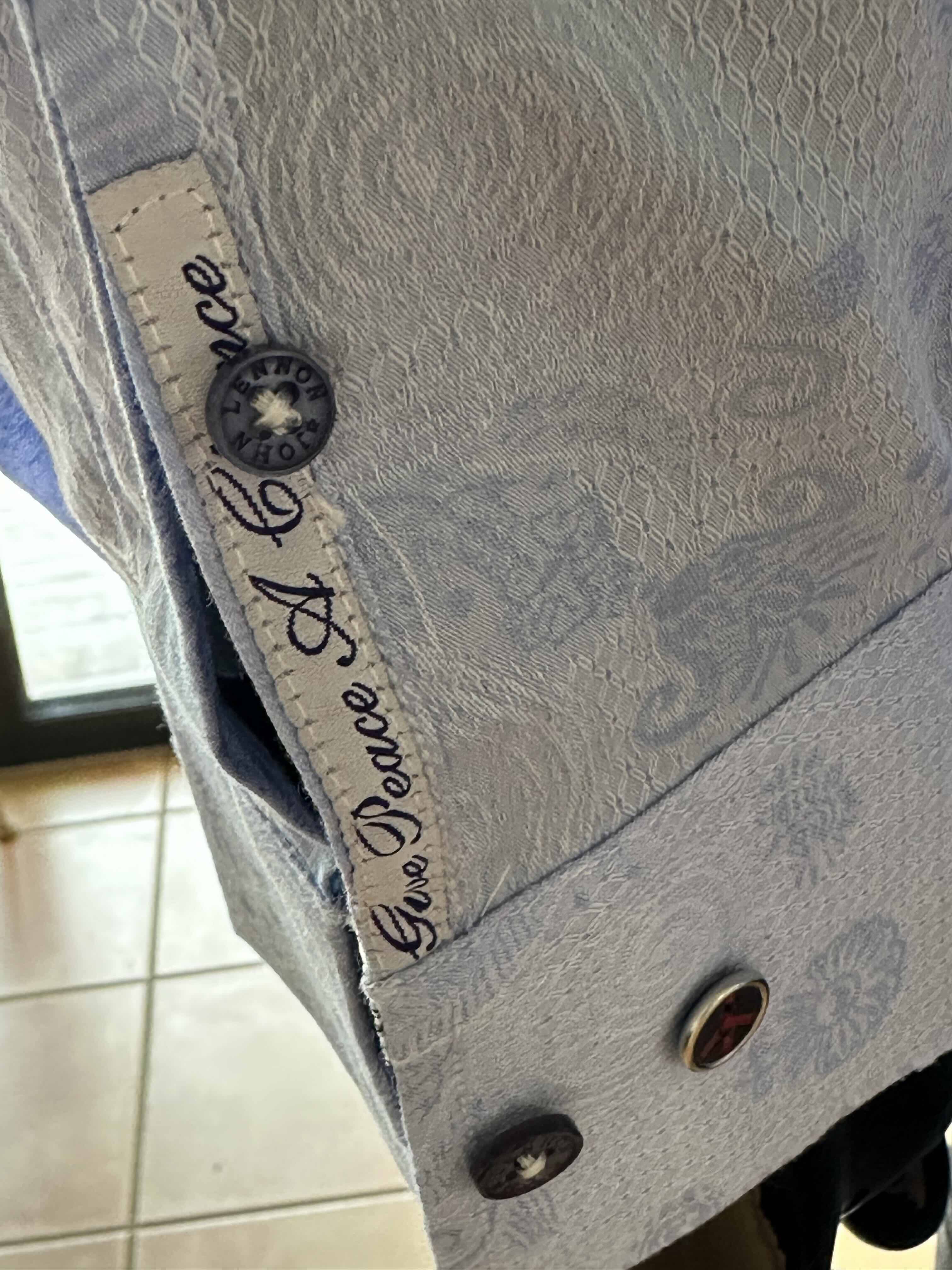 JOHN LENNON Mens Wilton Long Sleeve Shirt '24 - Sky - Image 10